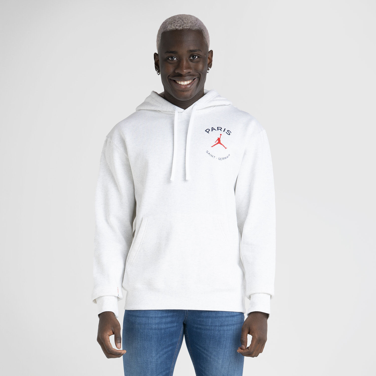 Felpa Jordan x Paris Saint Germain bianca e rossa AW LAB
