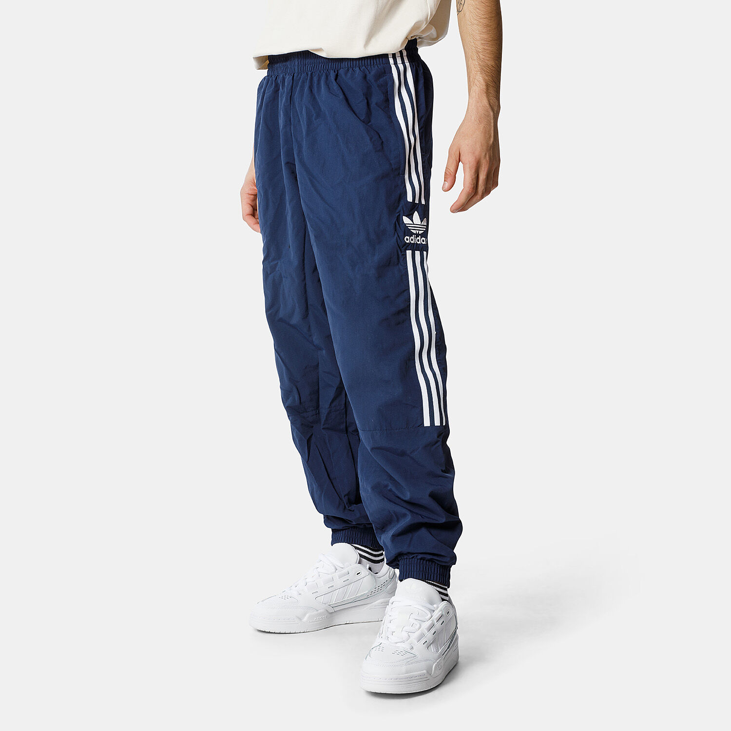 Pantaloni adidas adicolor Classics Lock Up Trefoil blu e bianchi