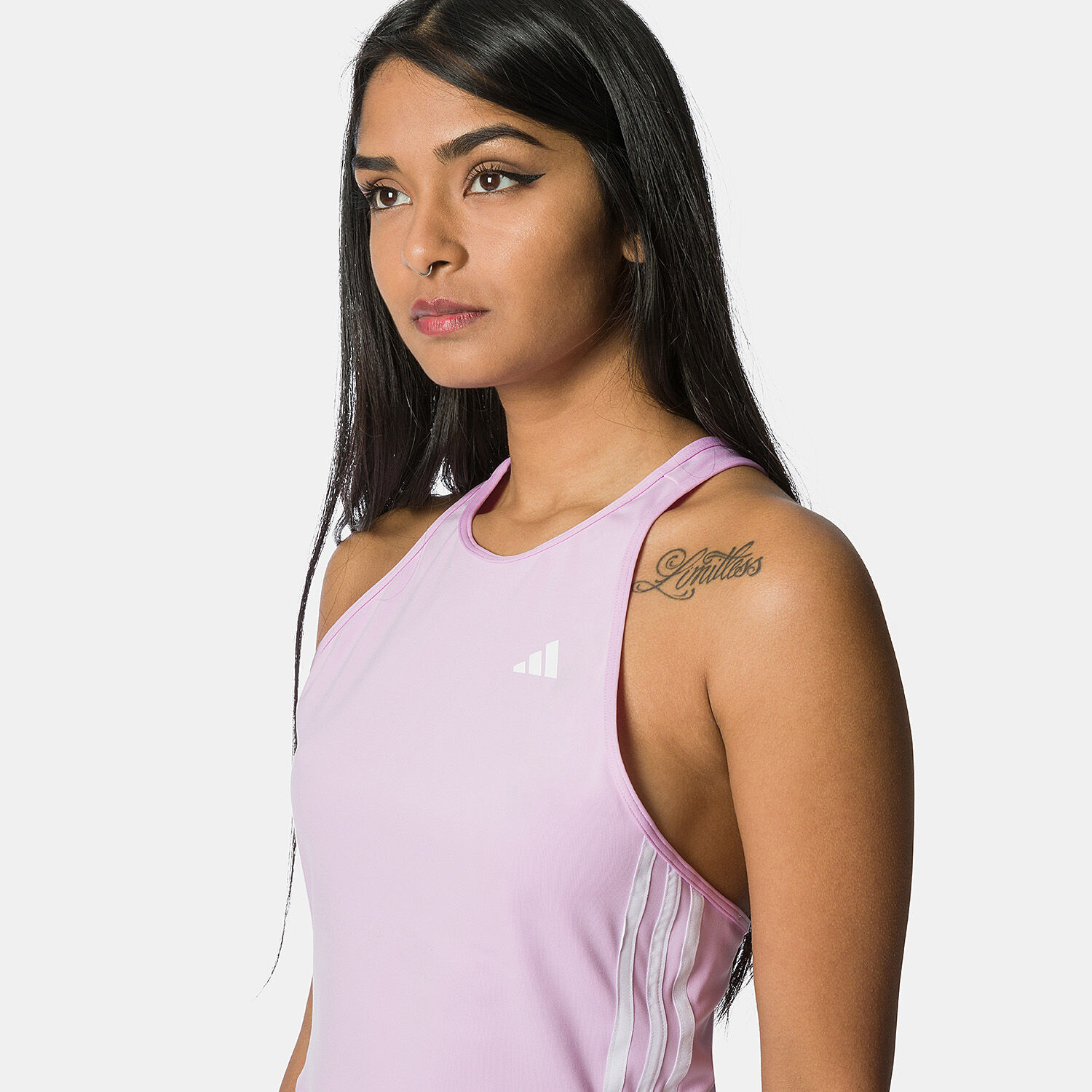 Canotta adidas Aeroready Made for Training 3 Stripes Crop lilla