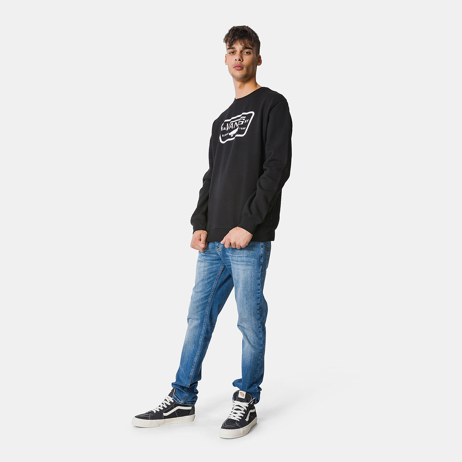 Felpa vans nera con scritta bianca store
