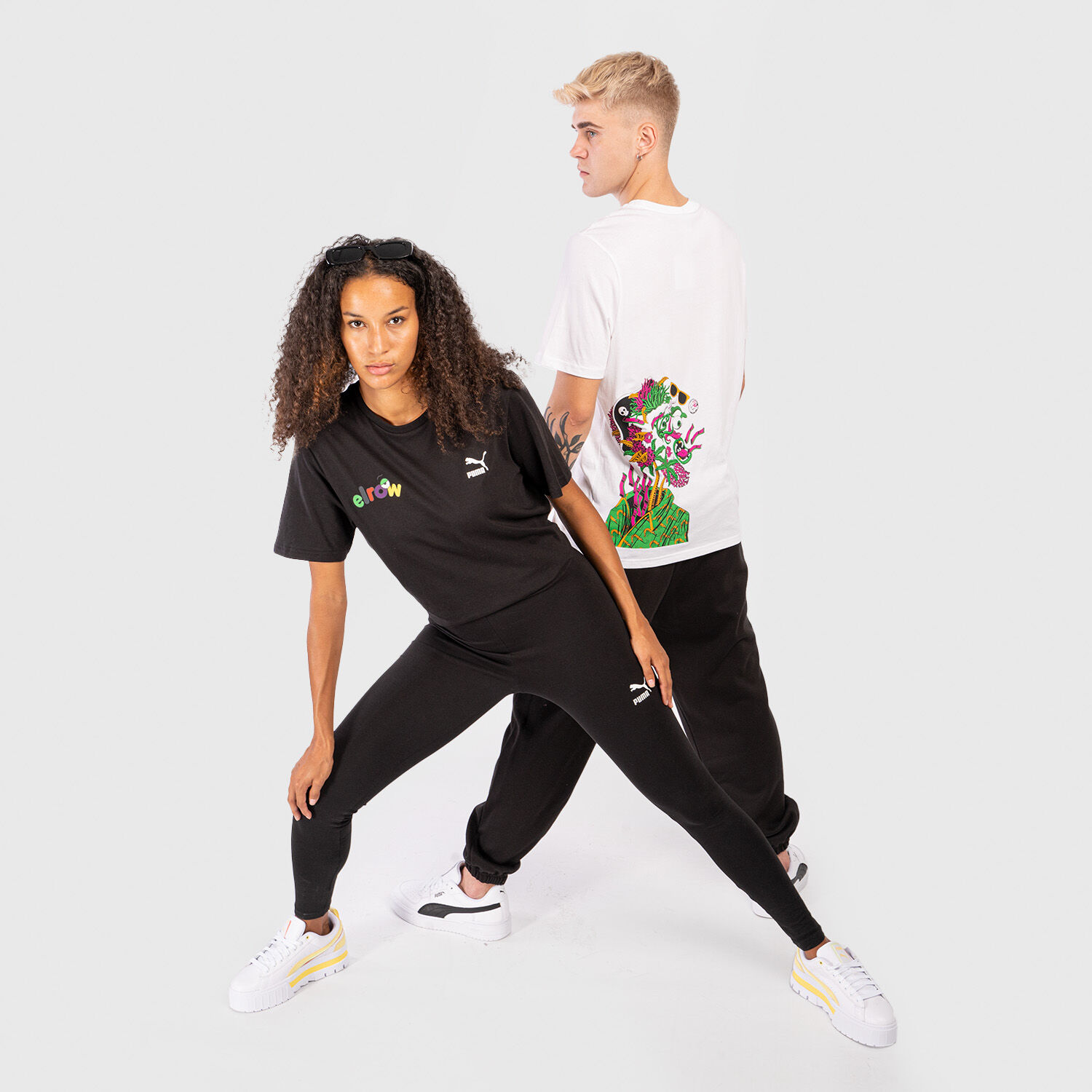 T shirt Puma x Rowmudas Elrow bianca e multicolor AW LAB
