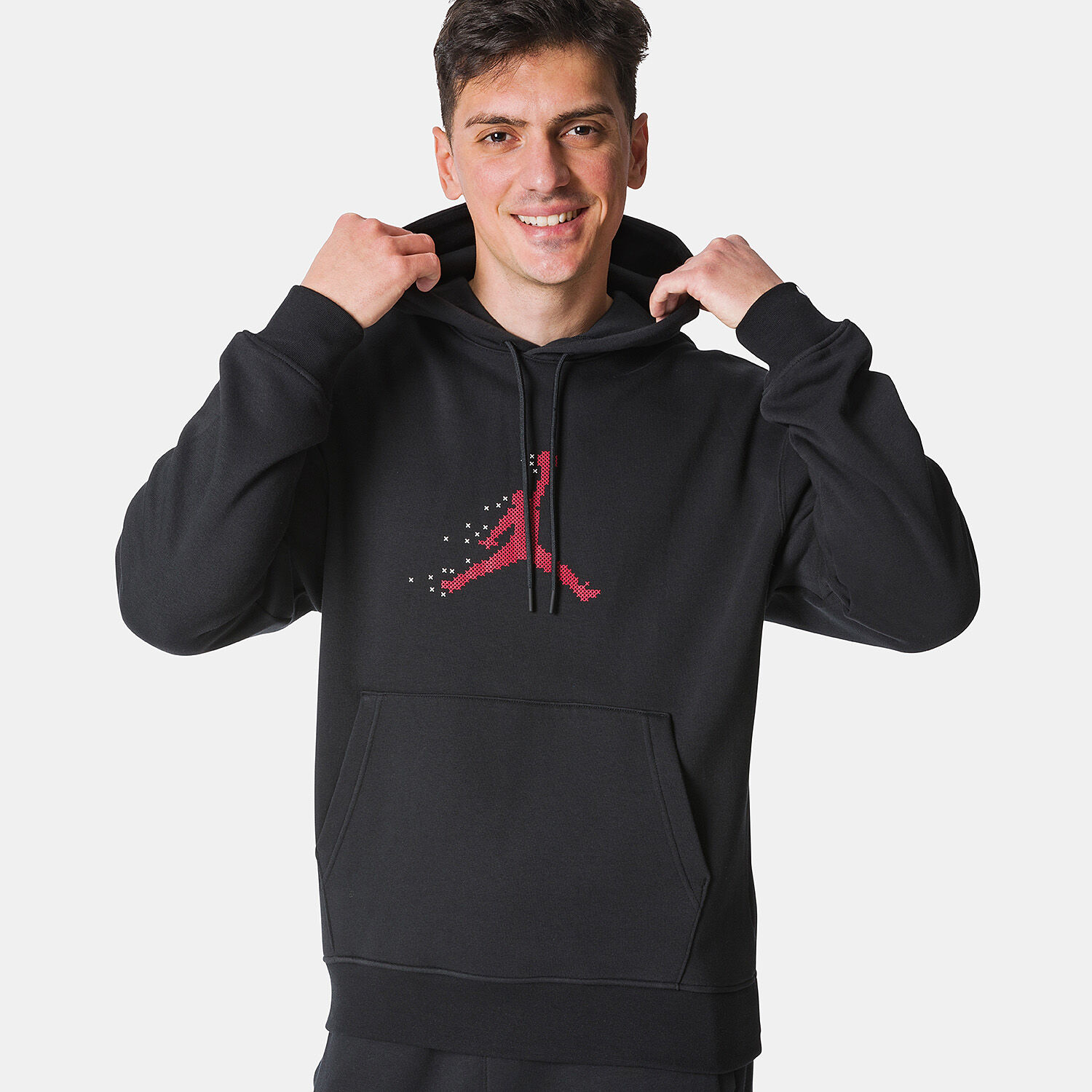 Felpa Jordan Essentials Holiday nera rossa e bianca AW LAB