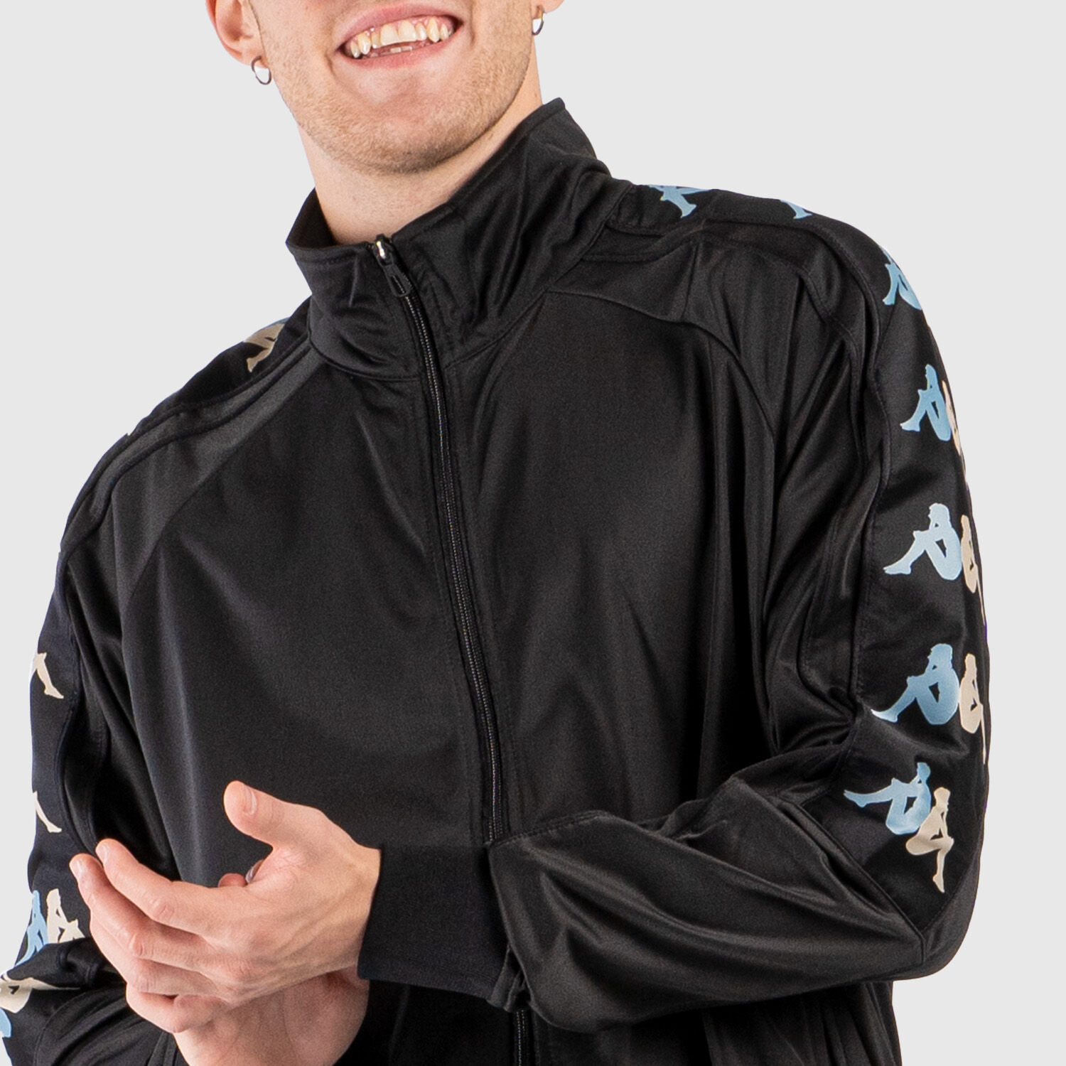 Felpa con zip kappa outlet