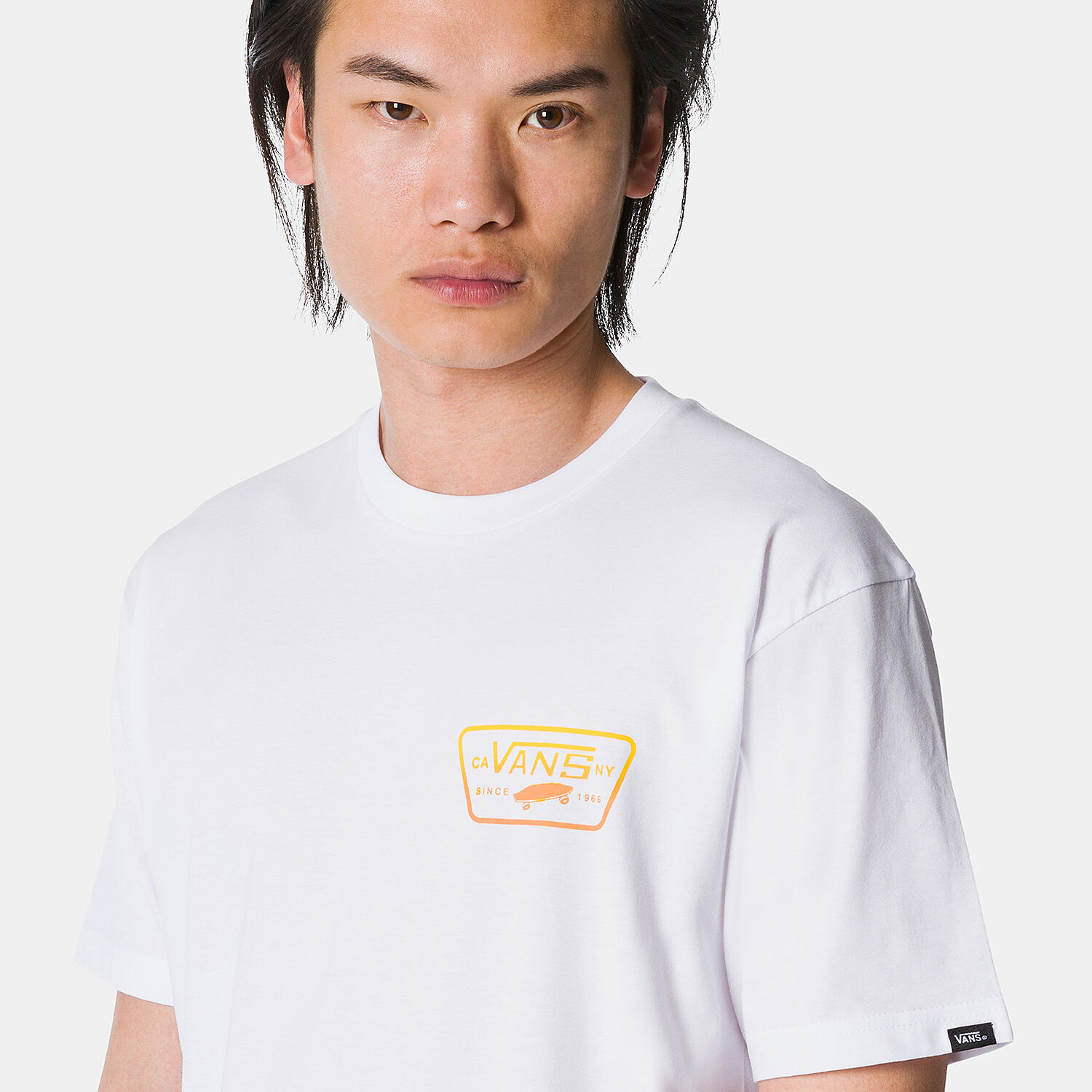 T shirt Vans Full Patch Back bianca gialla e arancione AW LAB
