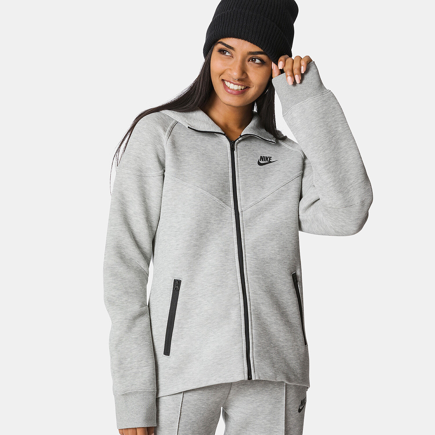 Felpa nike shop grigia zip