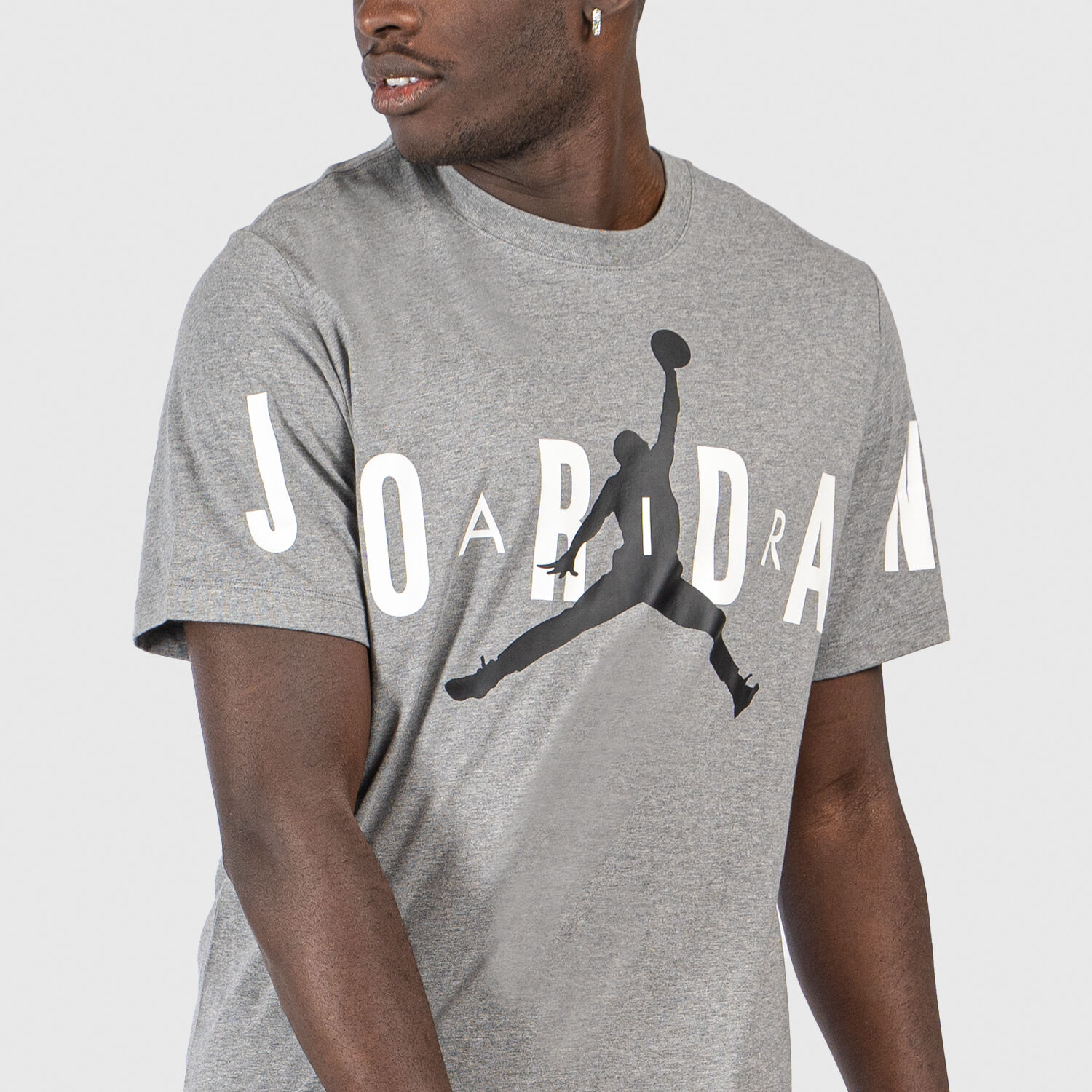 T shirt Jordan Air Stretch grigia nera e bianca AW LAB