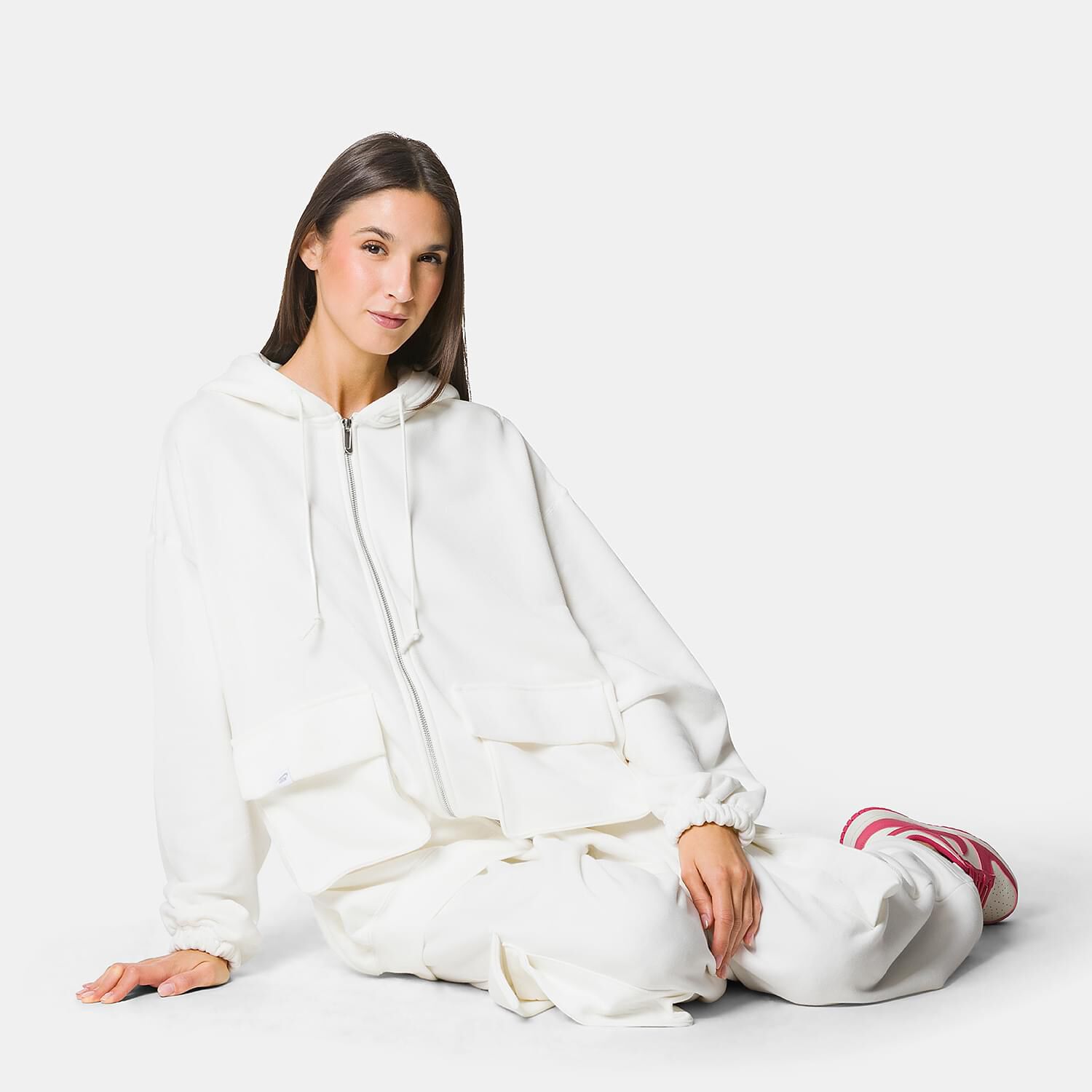 Felpa con zip Nike Sportswear Dance bianca AW LAB