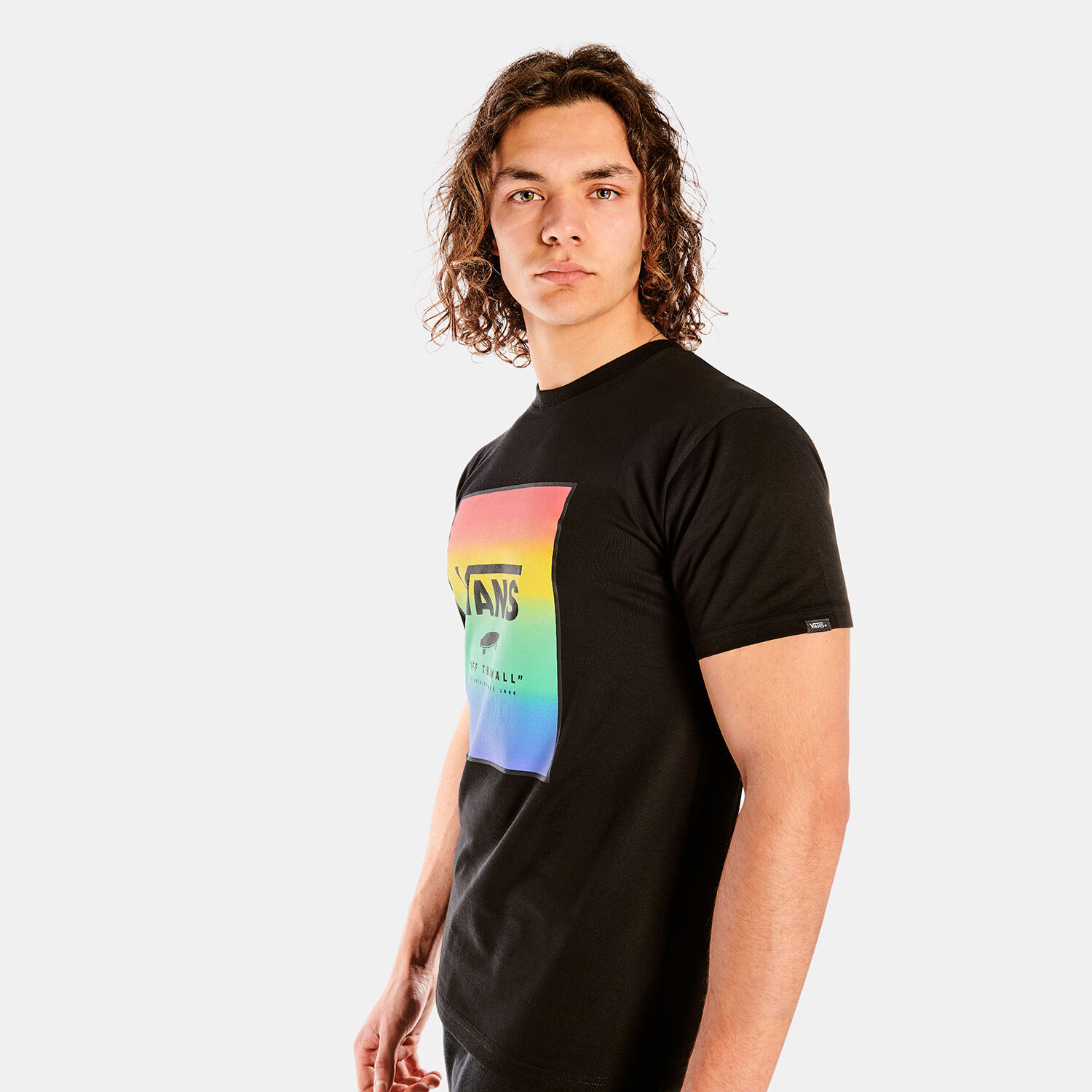 T Shirt Vans Lassic Print nera con stampa colorata AW LAB
