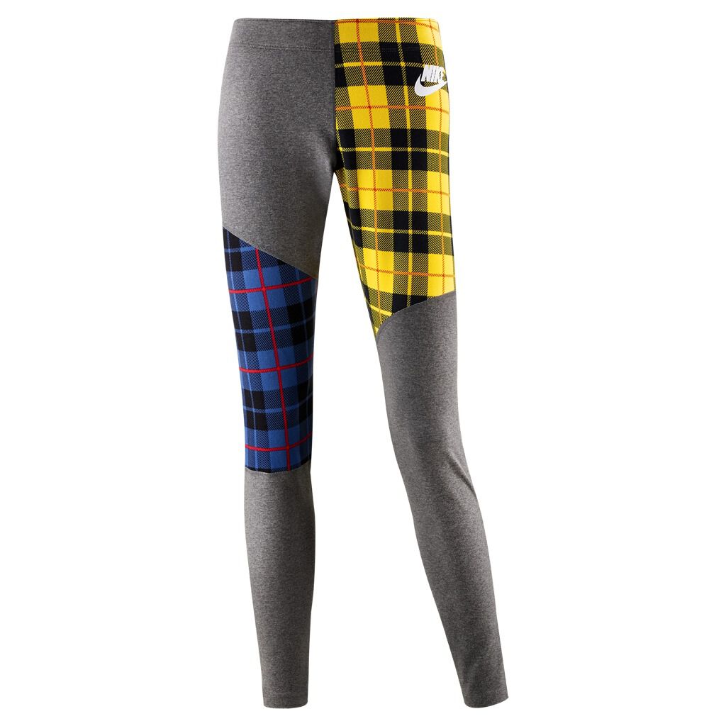 Leggings Nike Plaid grigi blu e gialli AW LAB