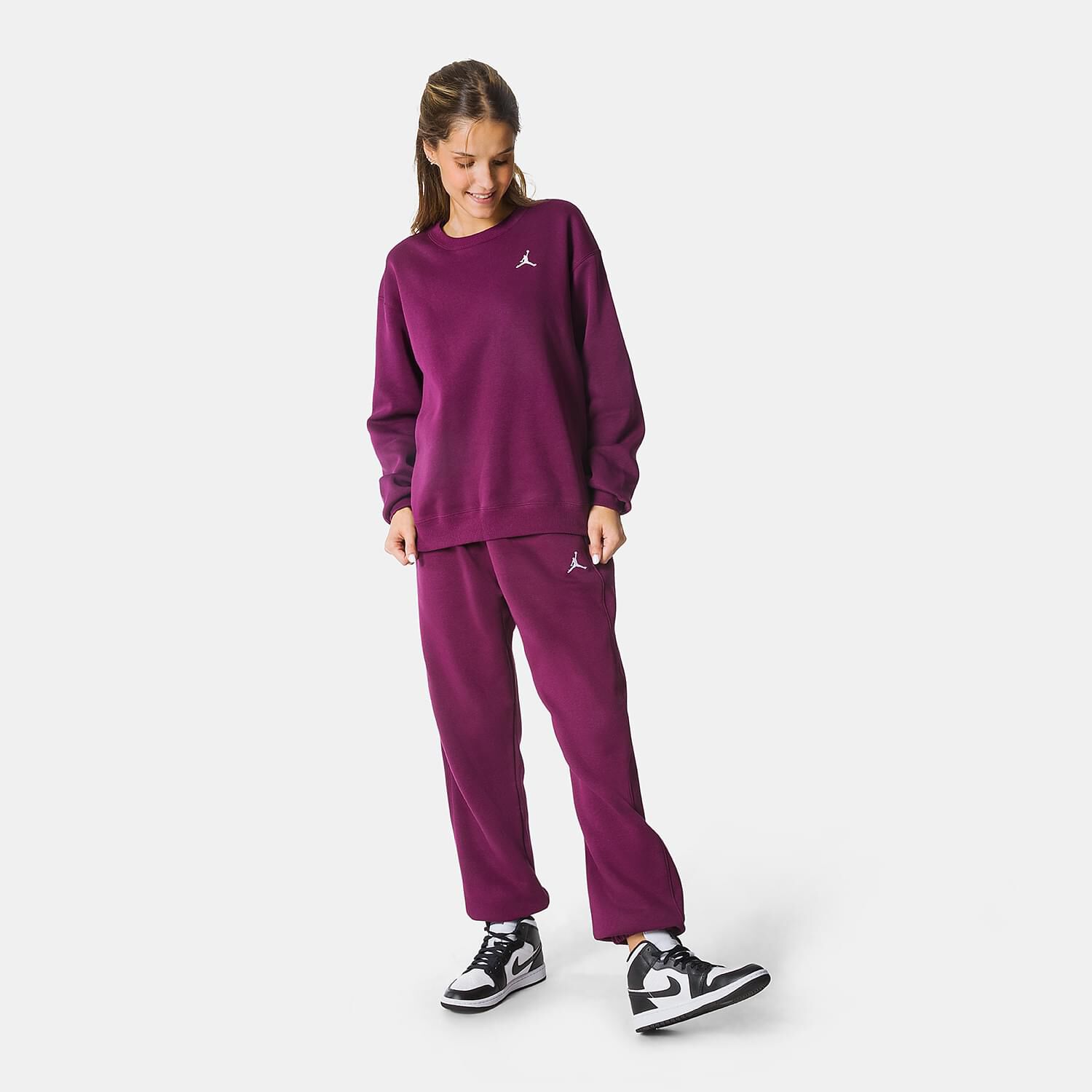 Felpa Jordan Brooklyn Fleece Crew bordeaux AW LAB