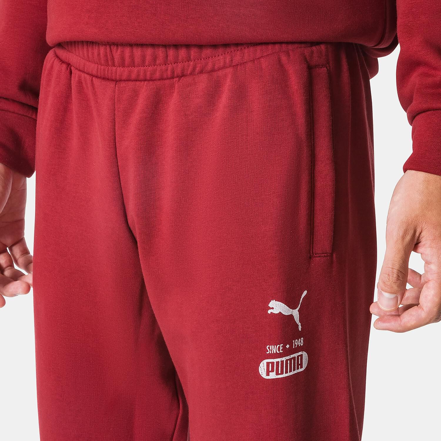 Pantaloni Puma Graphic SMU rossi e bianchi AW LAB