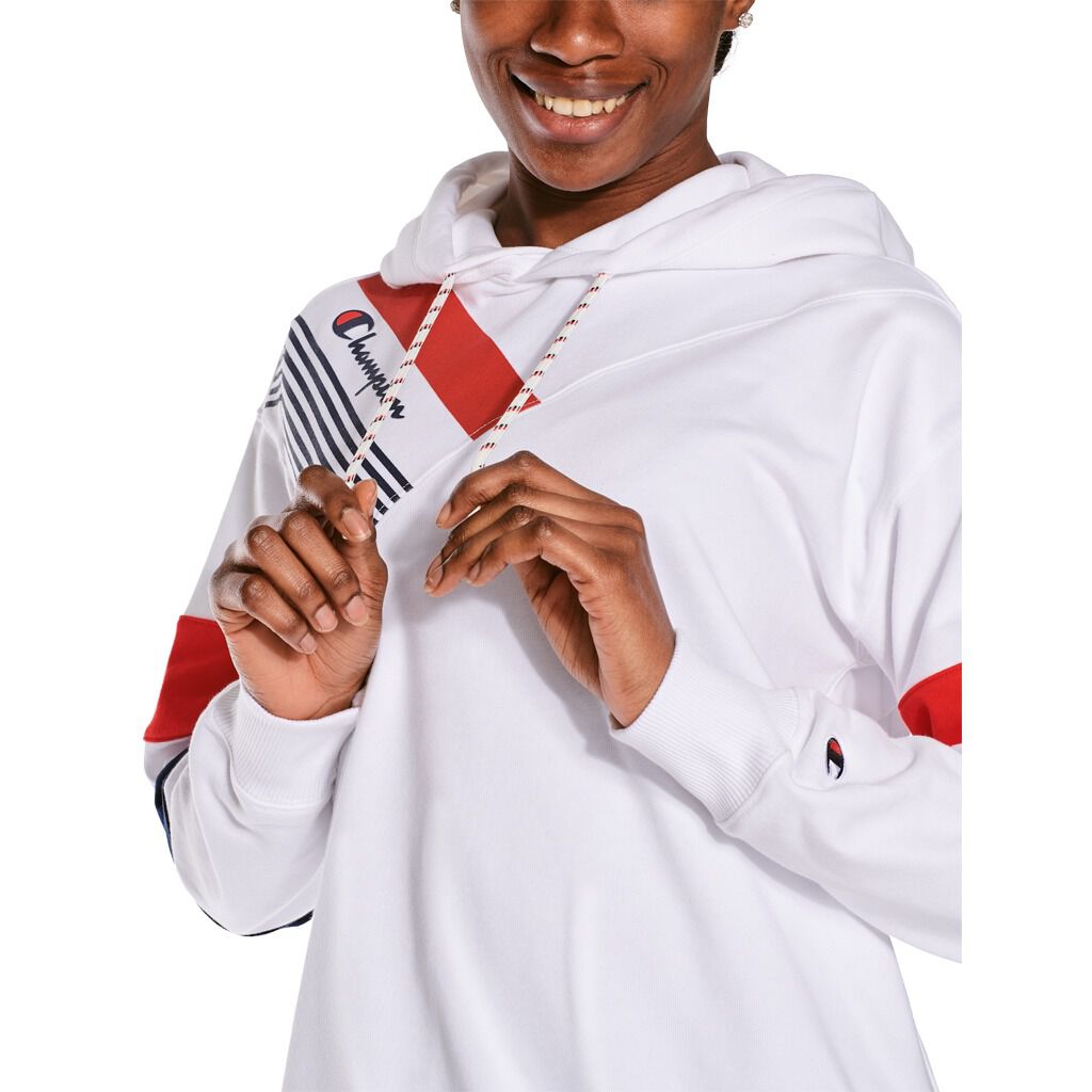 Felpa champion bianca on sale e rossa