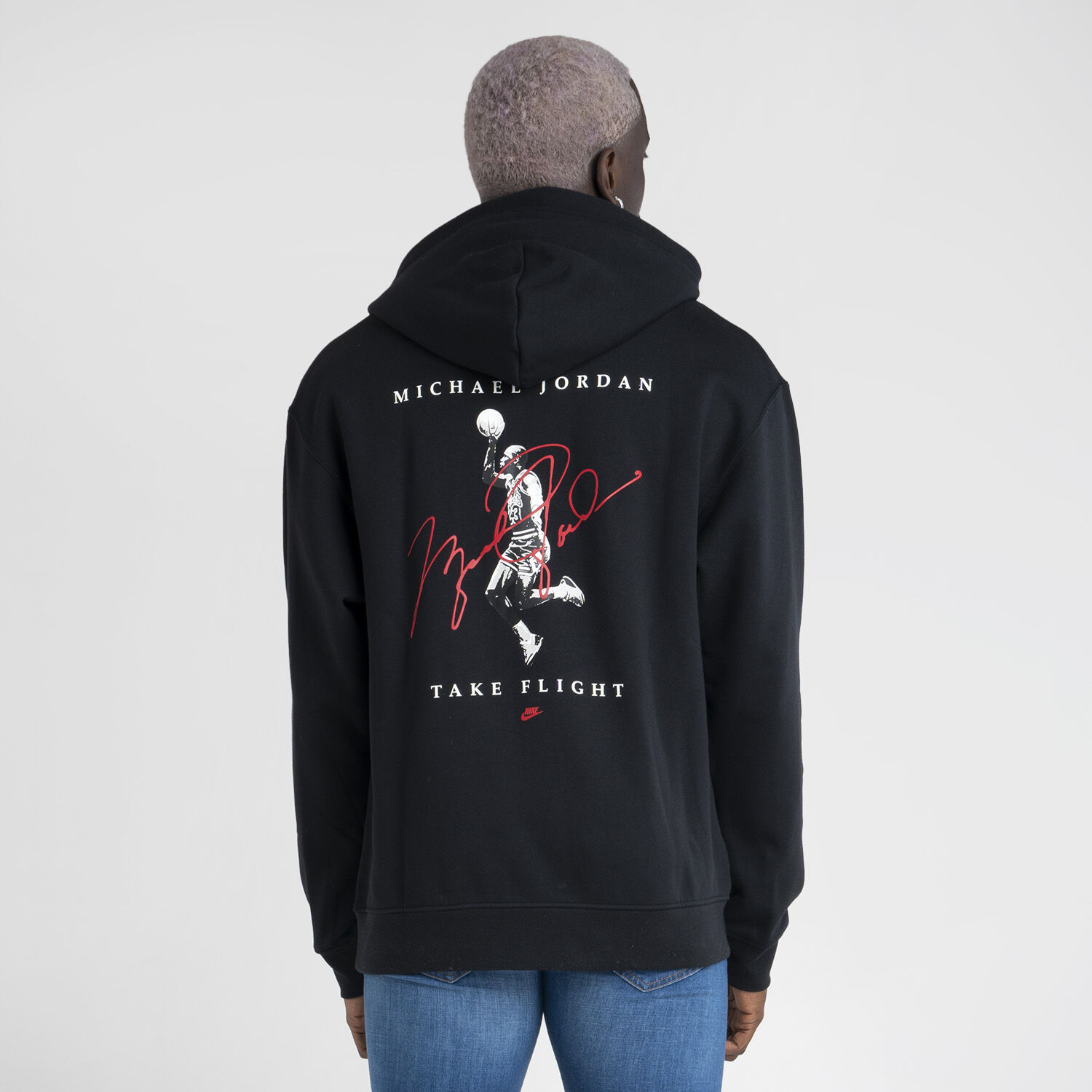 Felpa Jordan Essentials nera bianca e rossa AW LAB