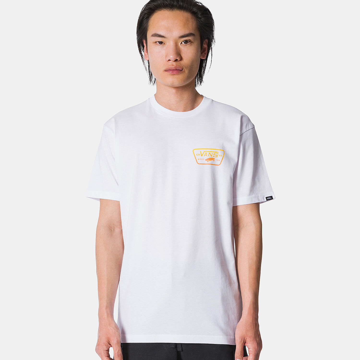 T shirt Vans Full Patch Back bianca gialla e arancione AW LAB