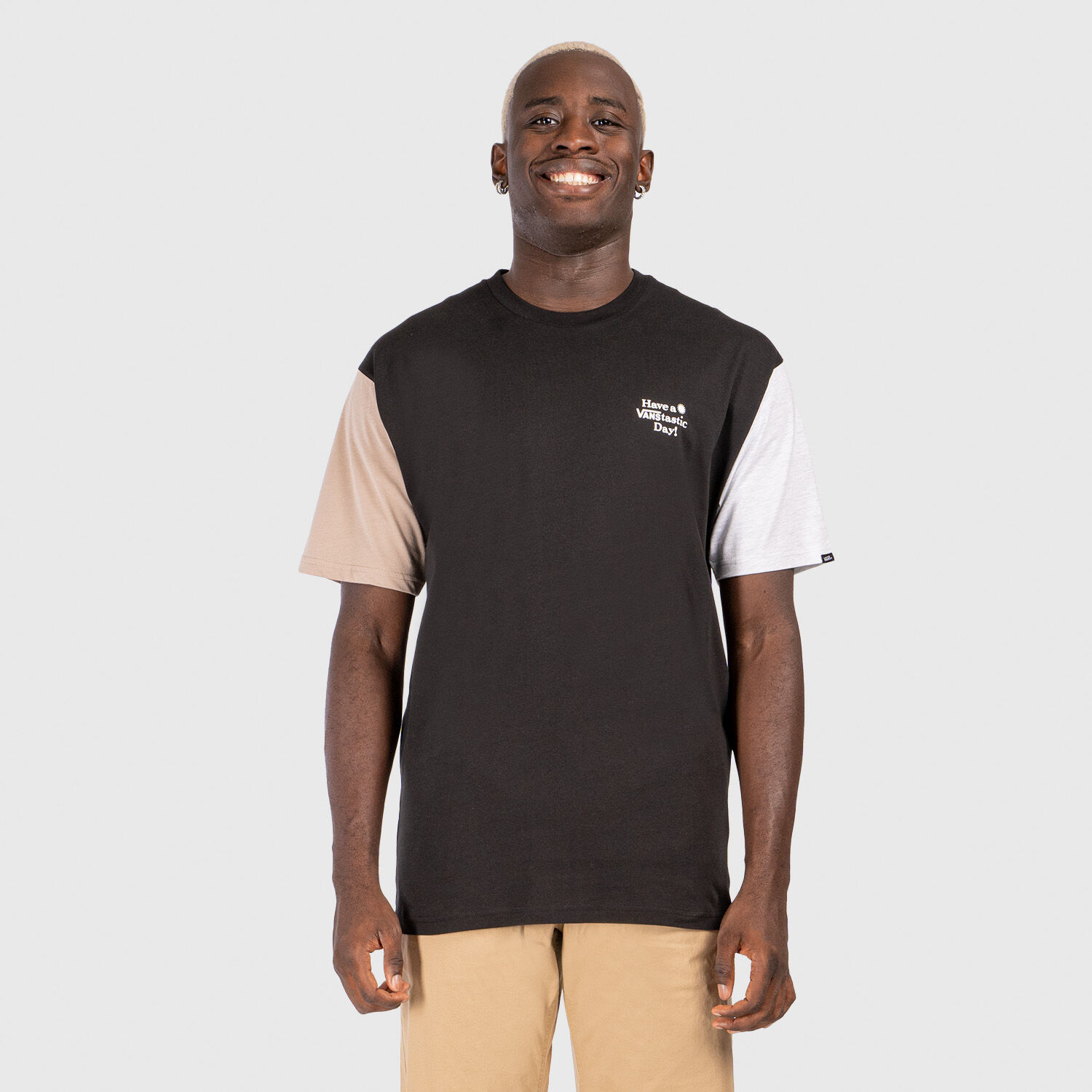T shirt Vans Opposite II nera bianca e marrone AW LAB