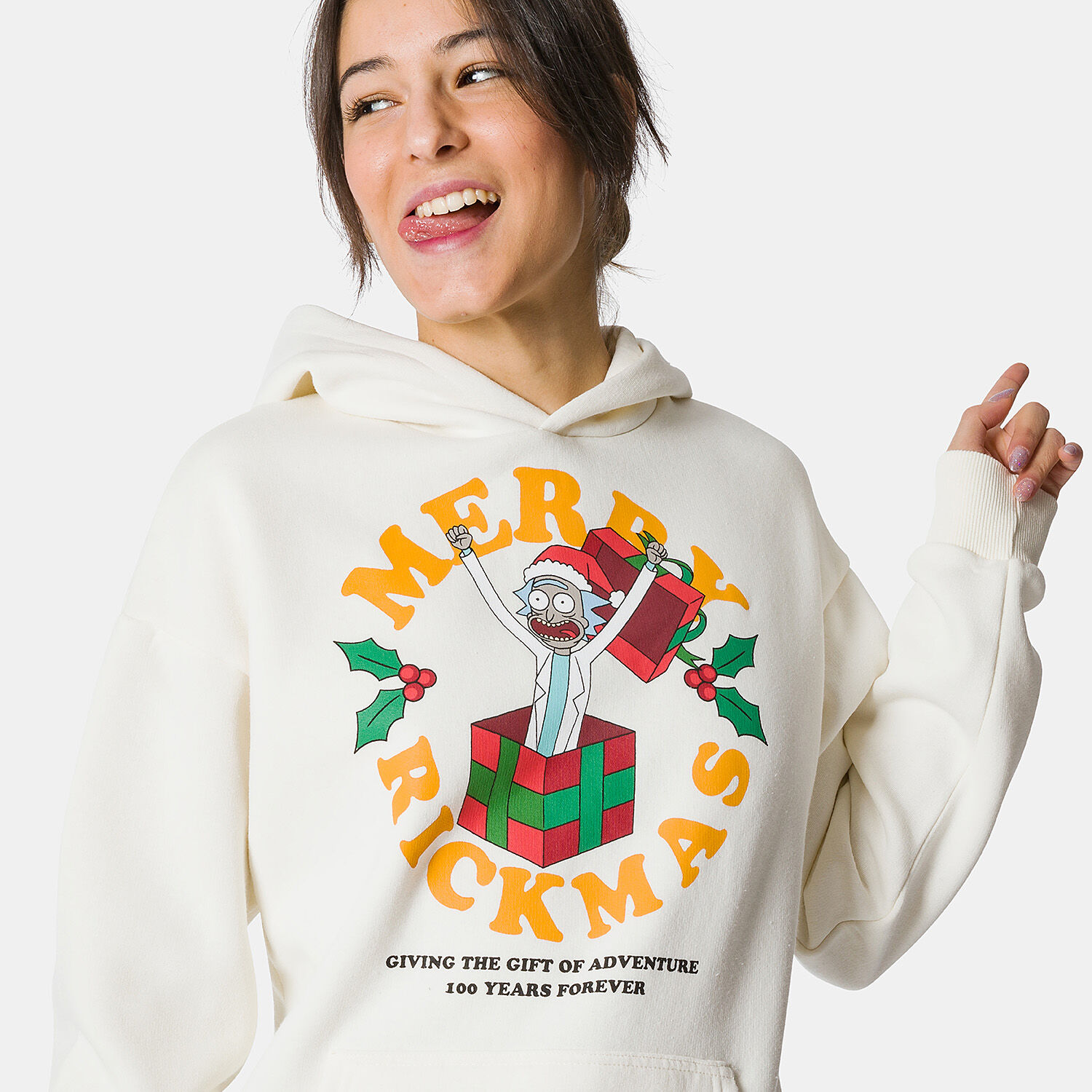 Felpa rick e morty bianca on sale