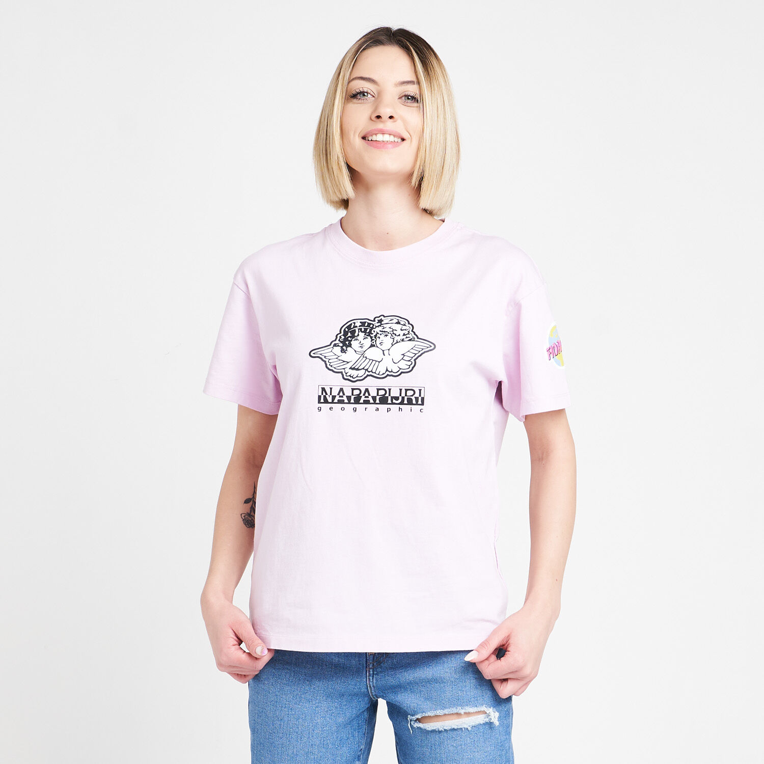 T shirt Napapijri x Fiorucci rosa AW LAB