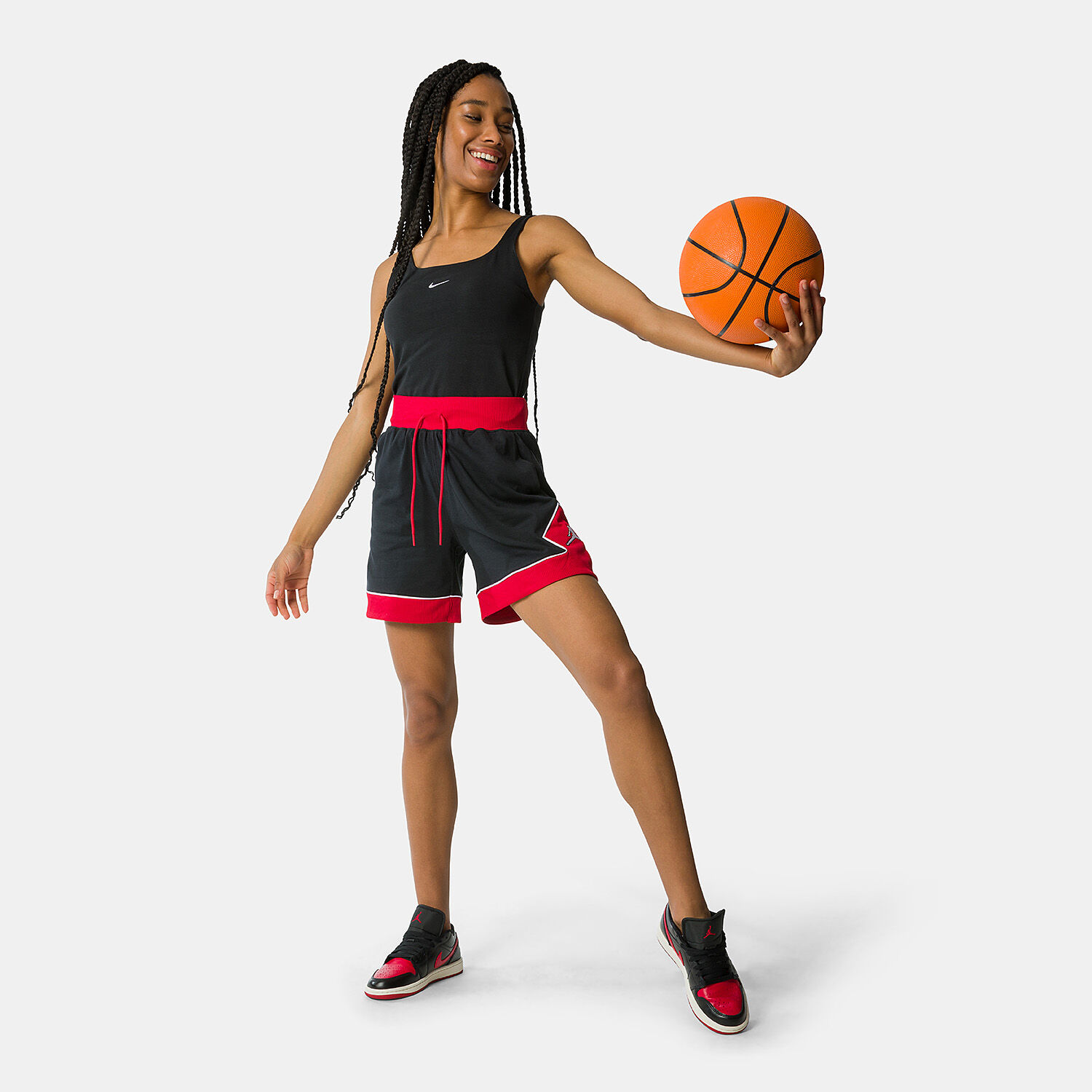 Short Jordan Diamond rosso nero e bianco AW LAB