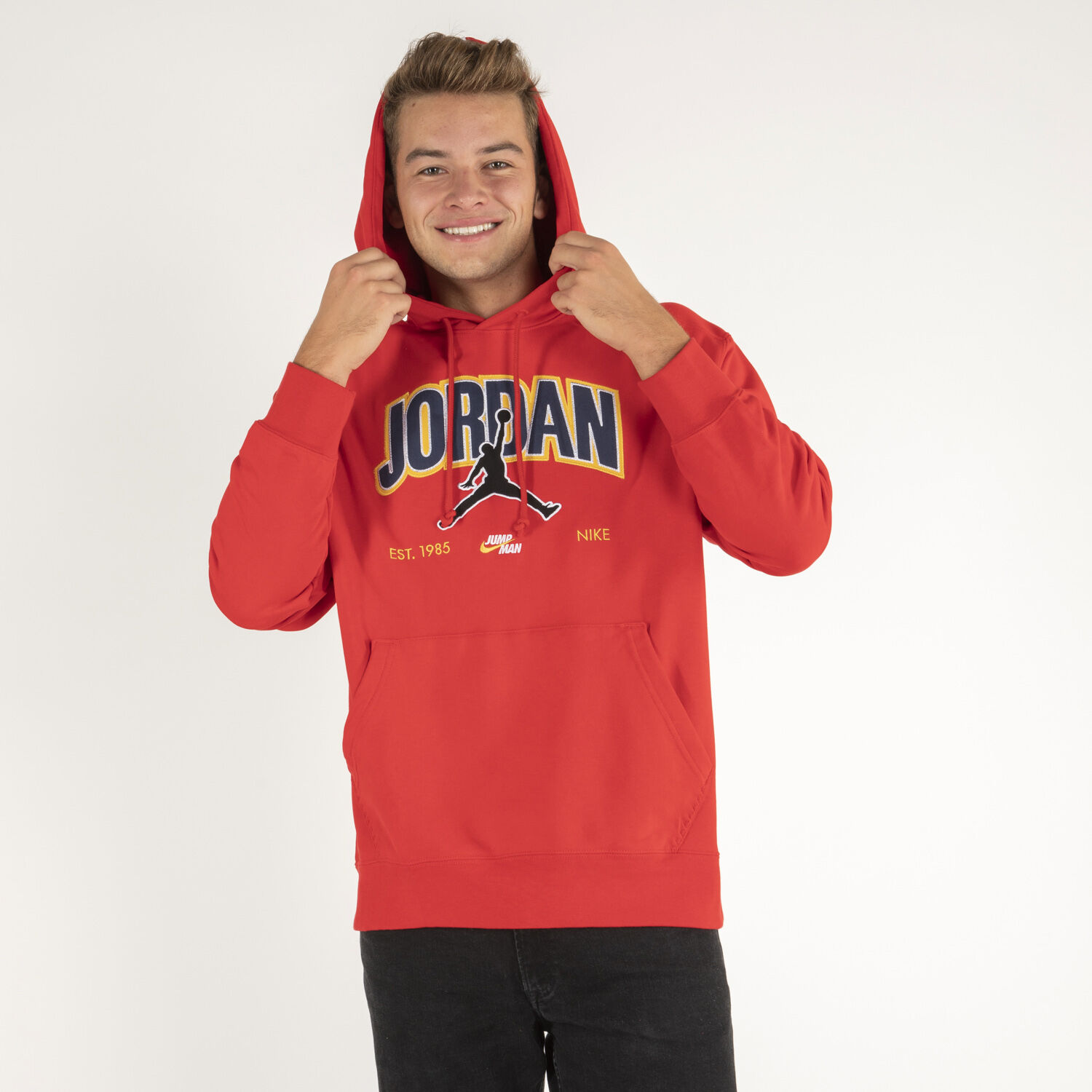 FELPA CON CAPPUCCIO JORDAN rossa AW LAB