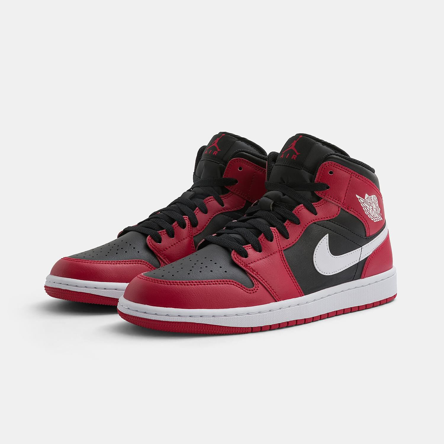 Red and black original jordans top