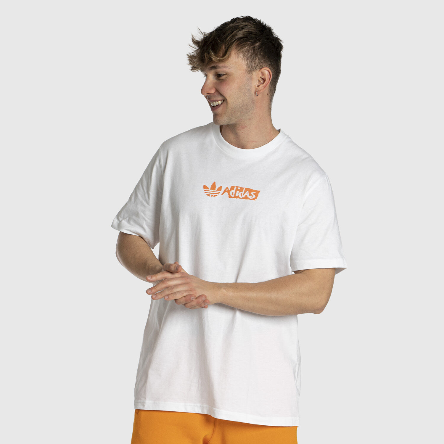 T Shirt Adidas Victory bianca e arancione AW LAB