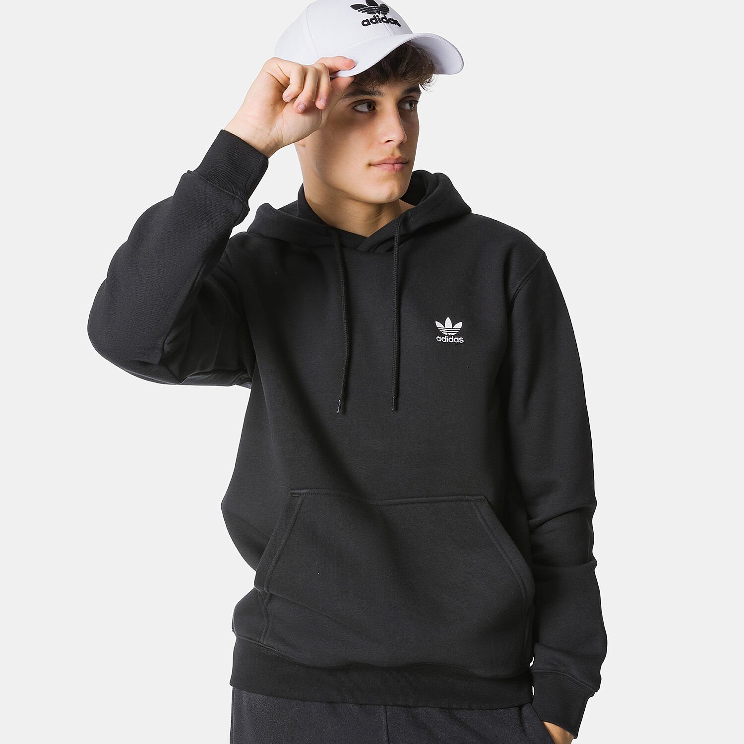 Felpa adidas Trefoil Essentials nera e bianca AW LAB