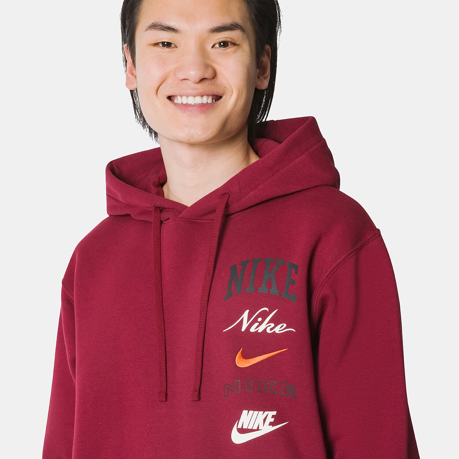 Felpa Nike Sportswear Club bordeaux nera e bianca AW LAB