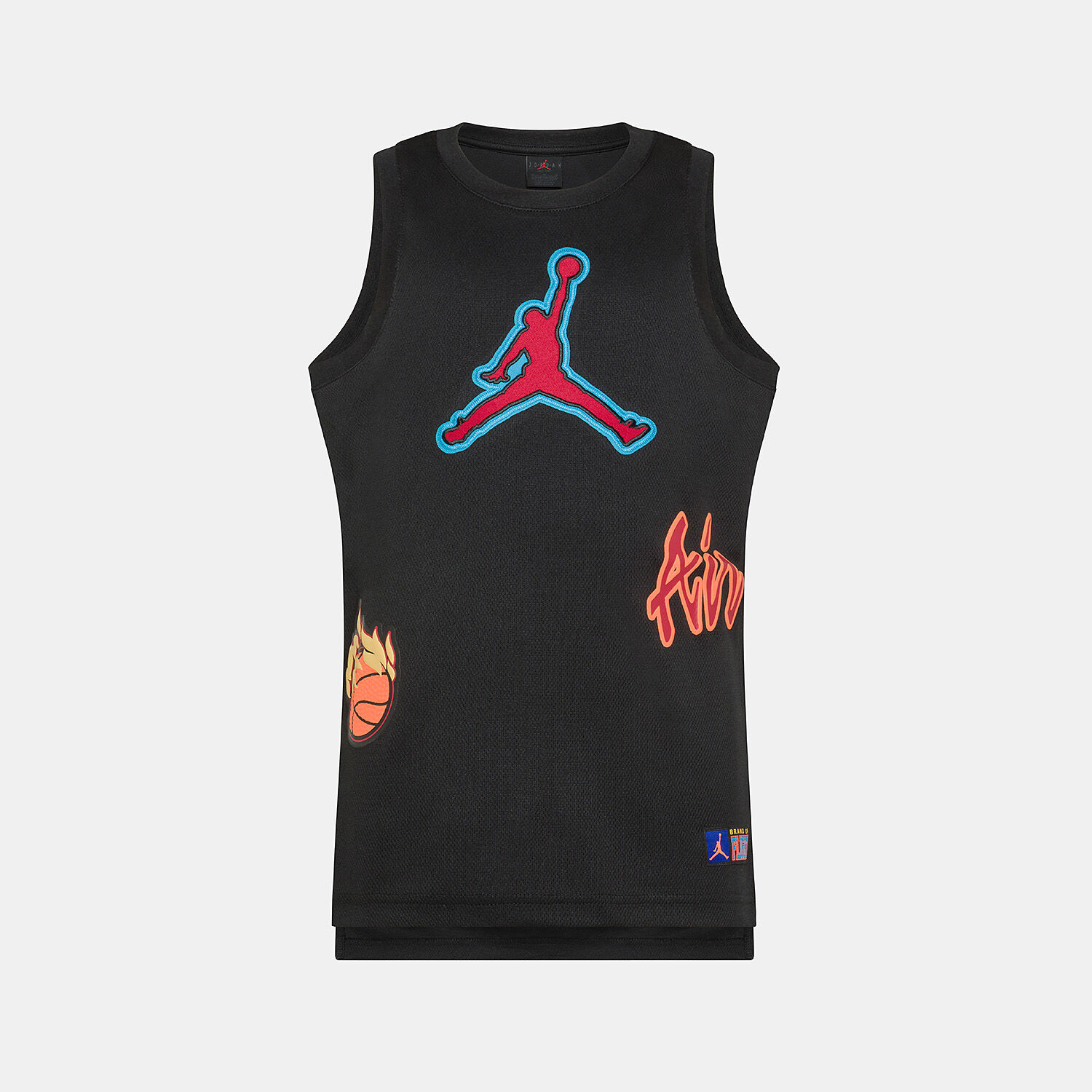 Canotta Jordan Patch Pack Jersey ragazzi nera e multicolor AW LAB