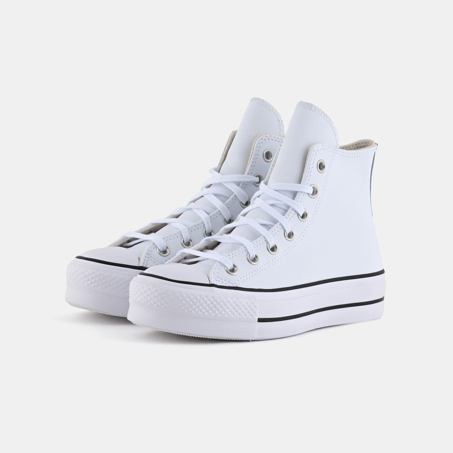 Converse all star top alte platform bianche