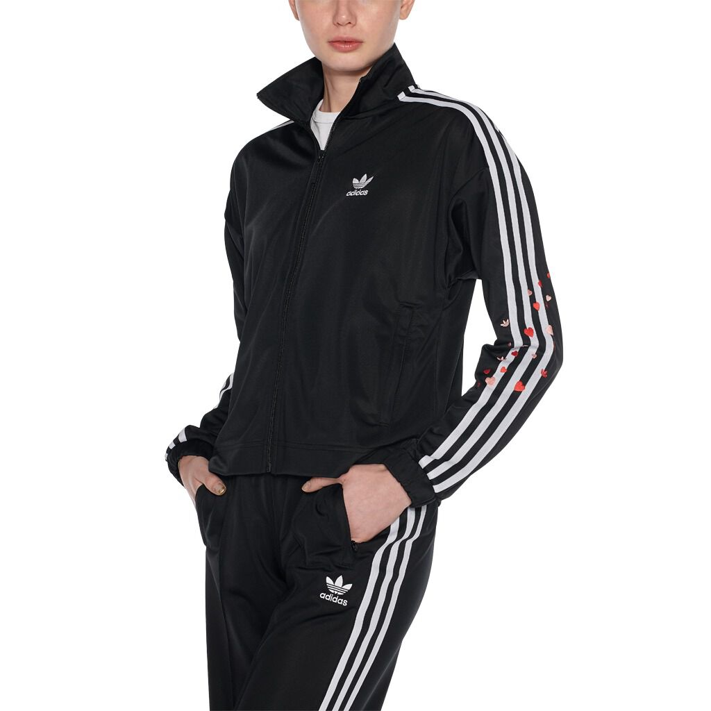 FELPA ADIDAS TRACK JACKET nero e bianco AW LAB