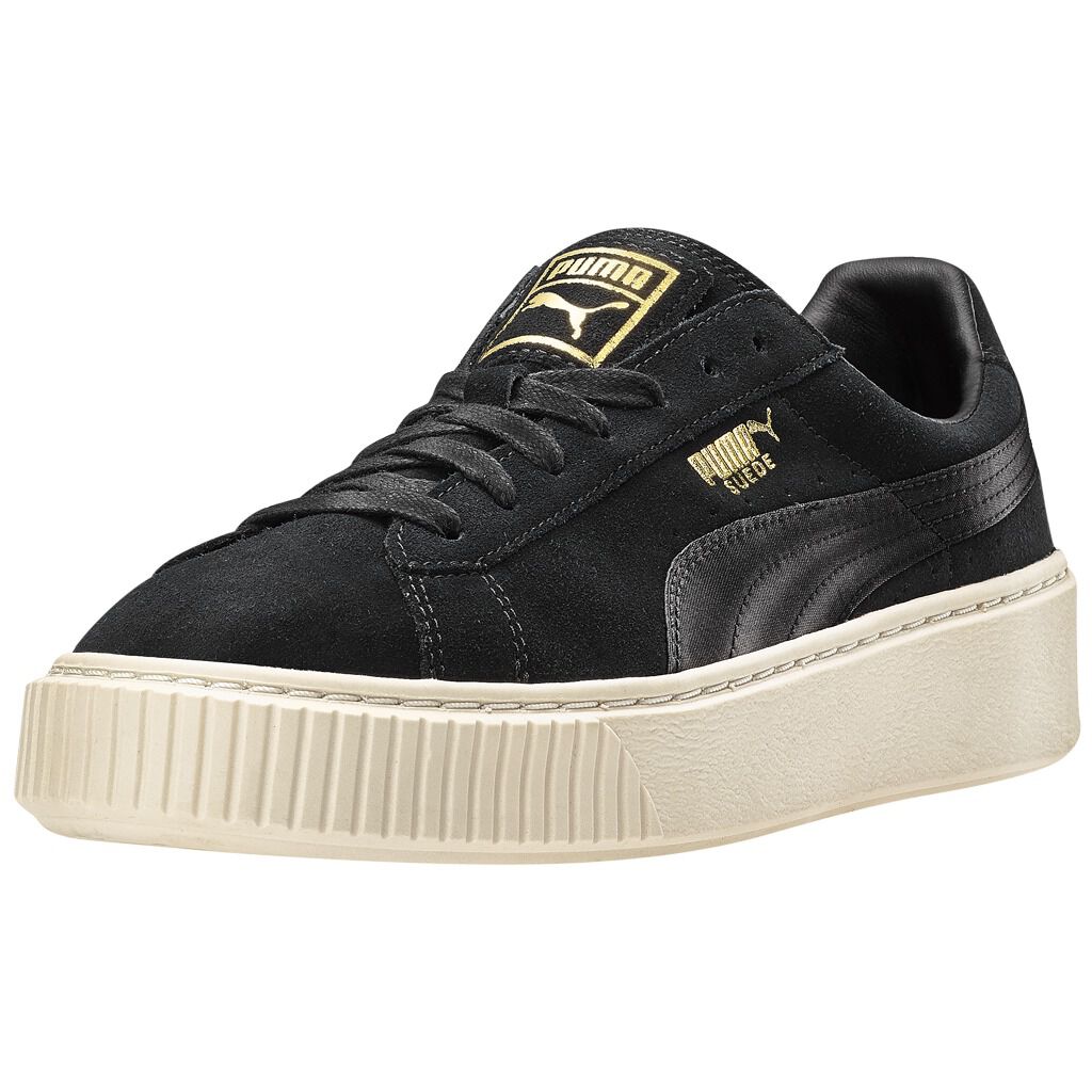 Puma suede 2025 platform bambino nero