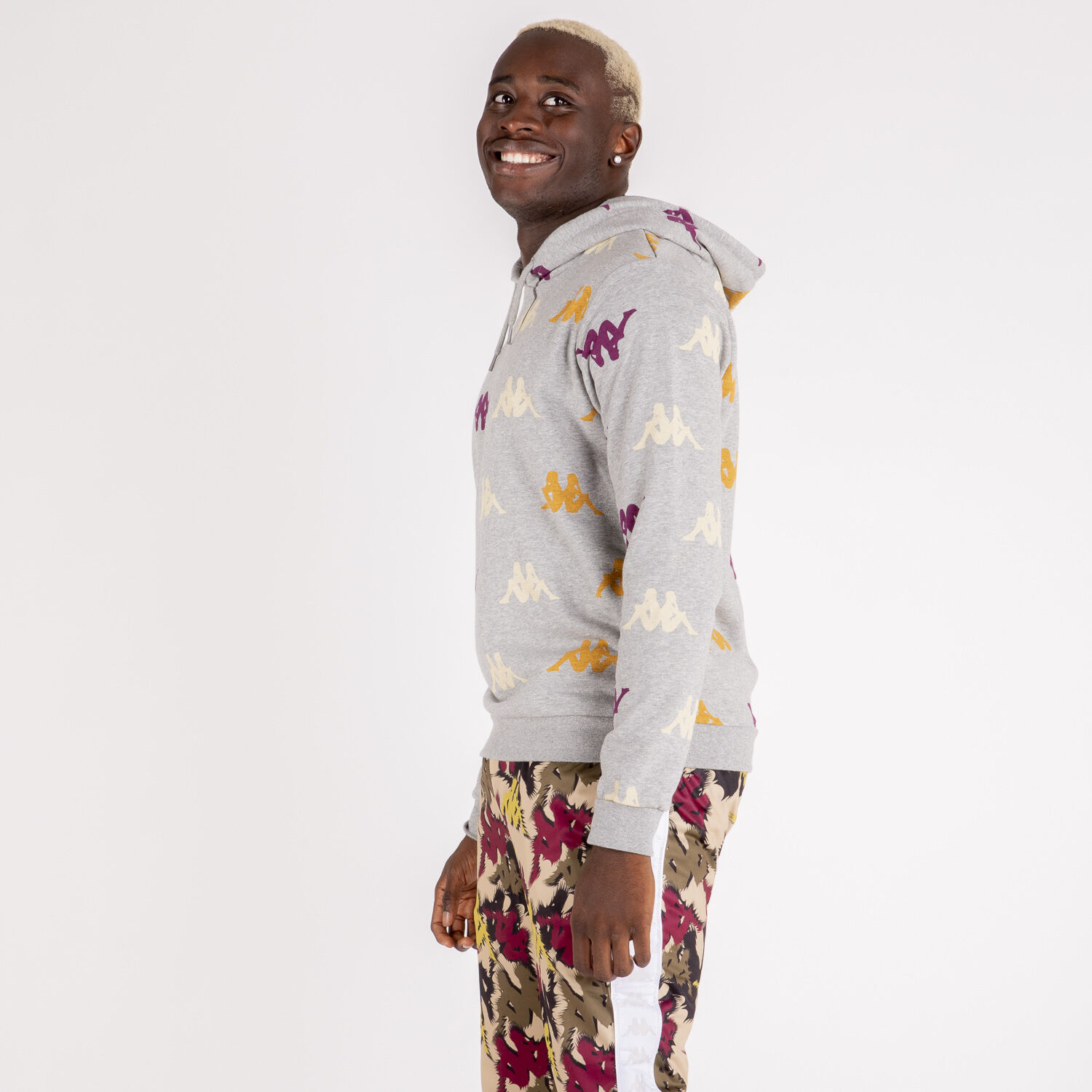 FELPA KAPPA AUTHENTIC FANCY MULTICOLOR GRIGIA UOMO AW LAB