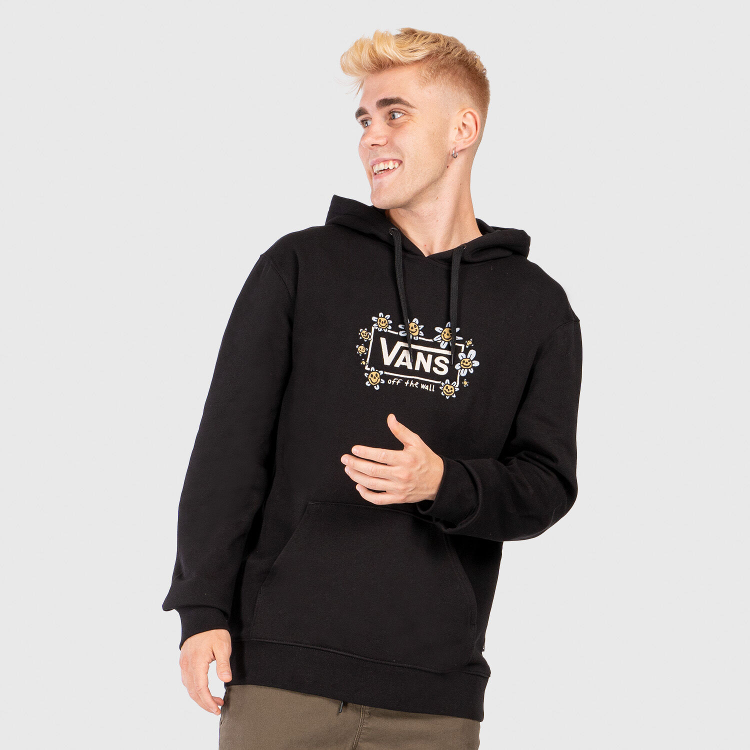 Felpa Vans Trippy Grin Floral nera e bianca AW LAB