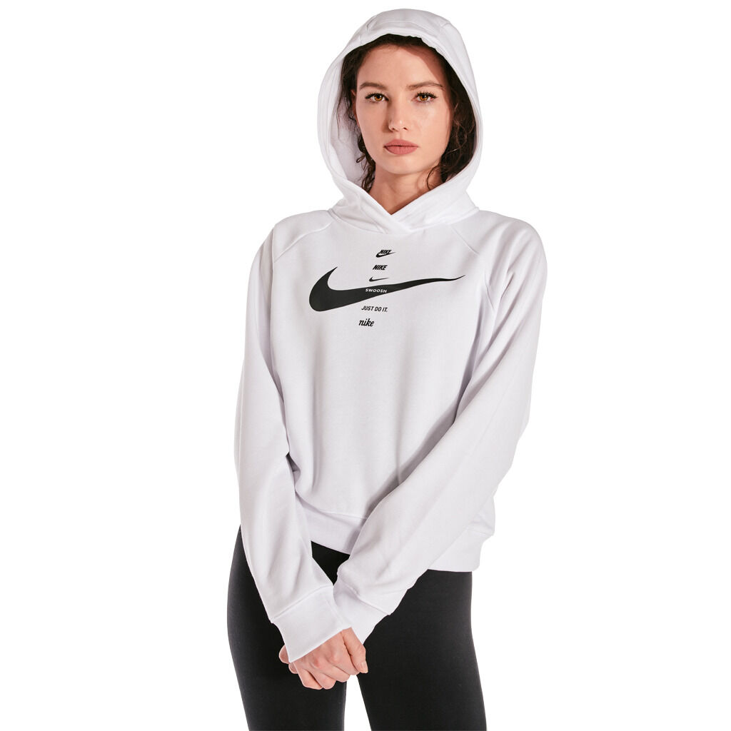 FELPA NIKE SPORTSWEAR SWOOSH bianca e nera AW LAB