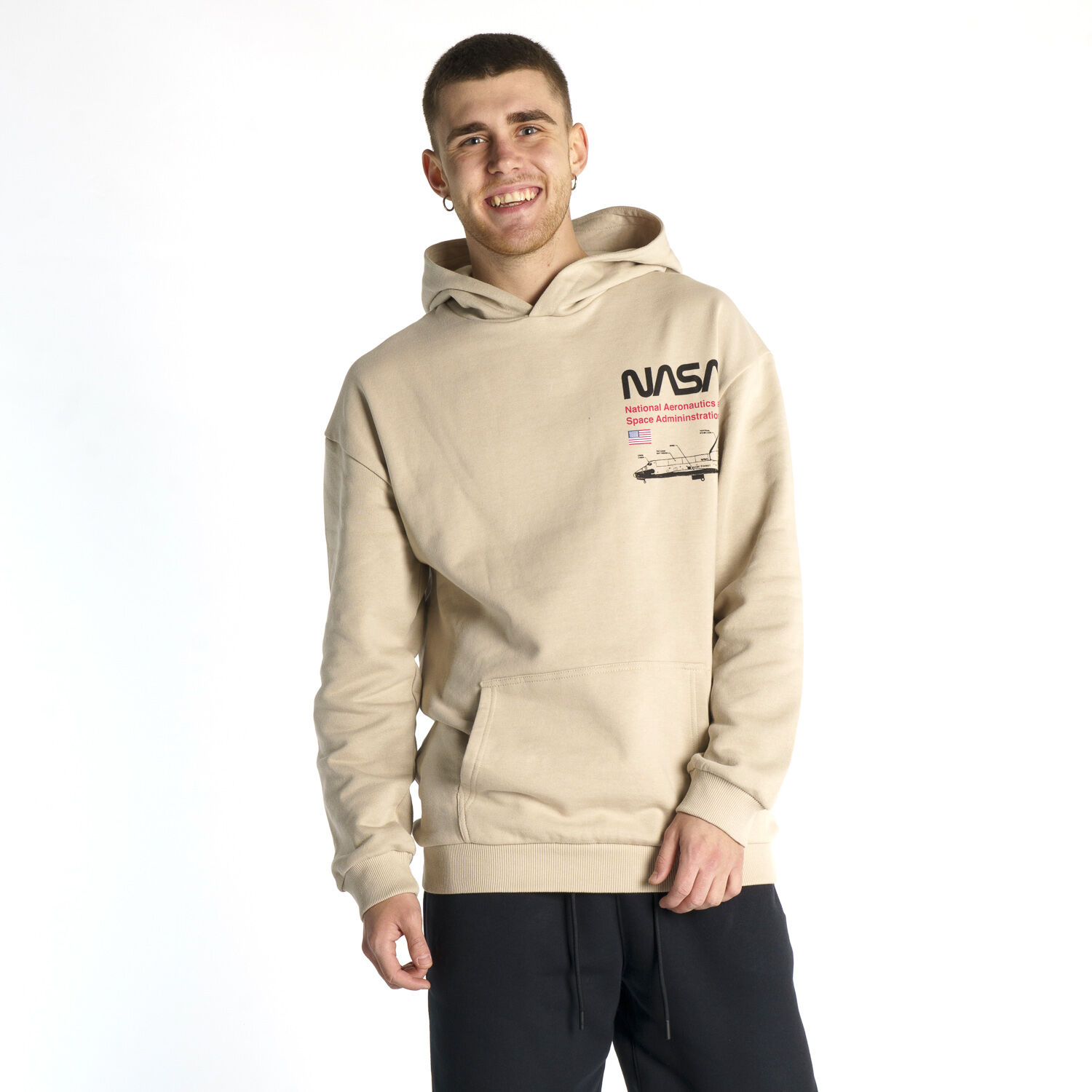 Felpa NASA Small Logo beige AW LAB