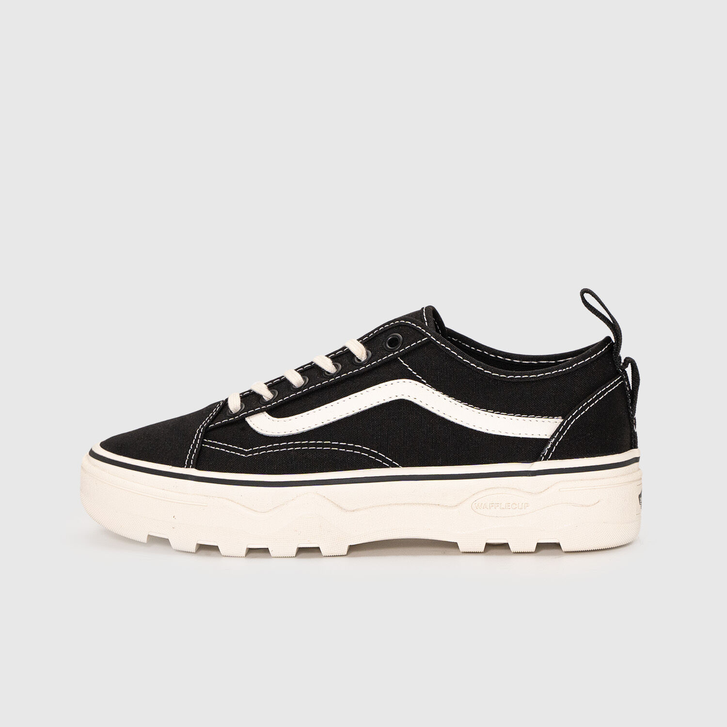Vans old skool top platform nere e bianche