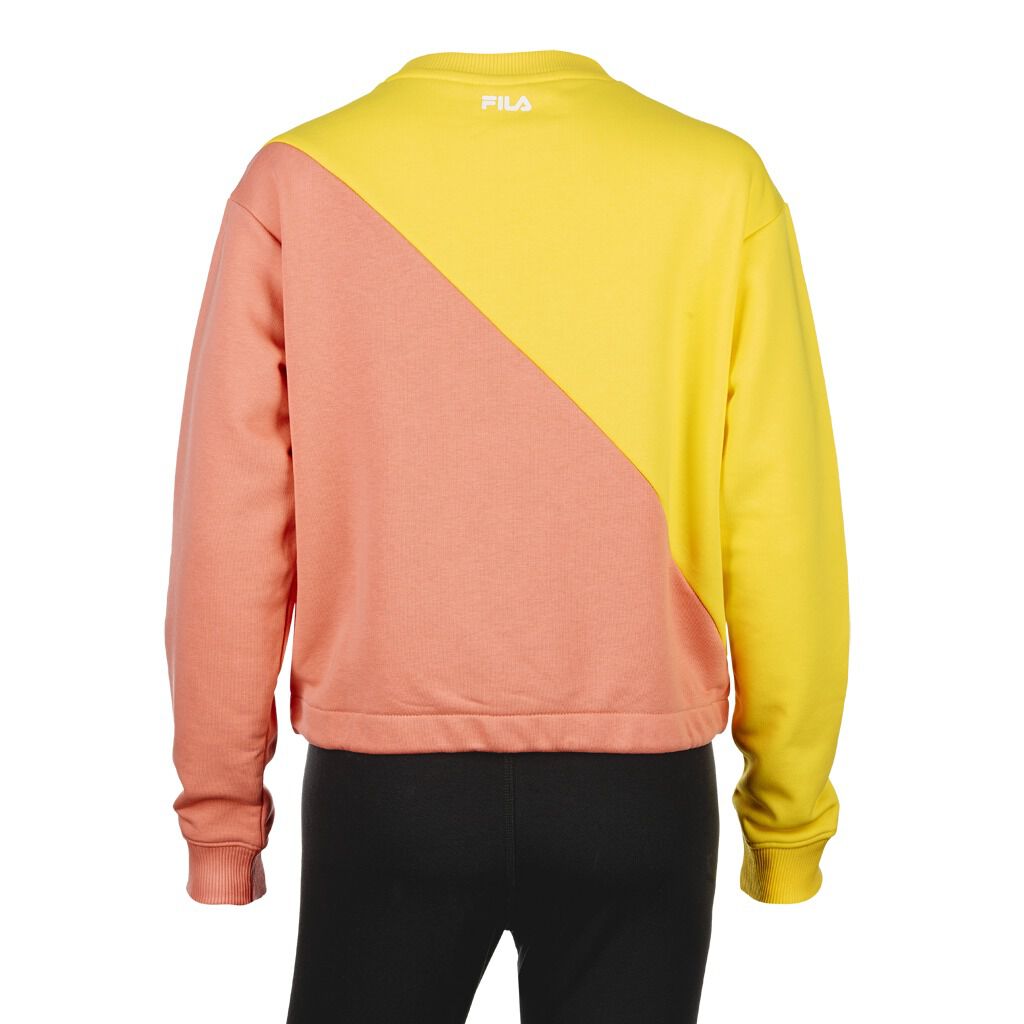 FELPA FILA BANJI CROPPED CREW ROSA E GIALLA AW LAB