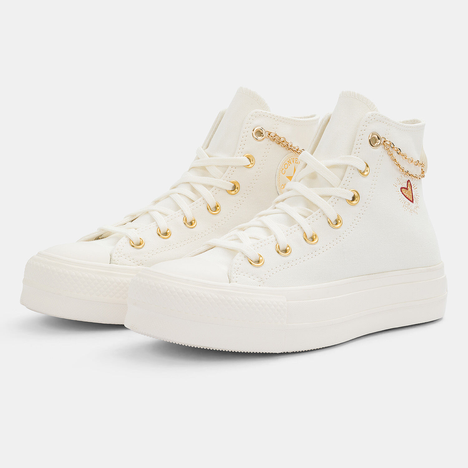 Converse bianche rialzate sale