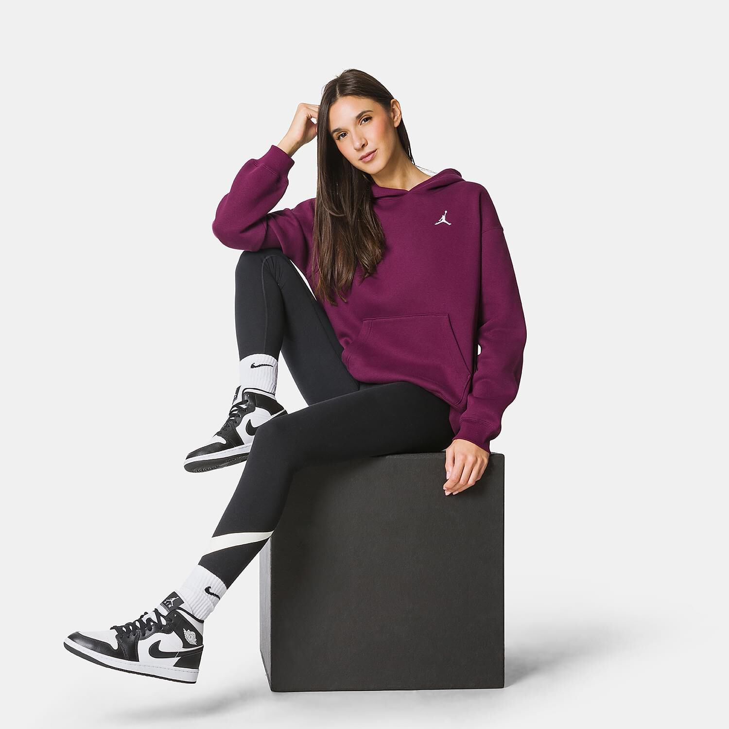 Felpa Jordan Brooklyn Fleece bordeaux AW LAB