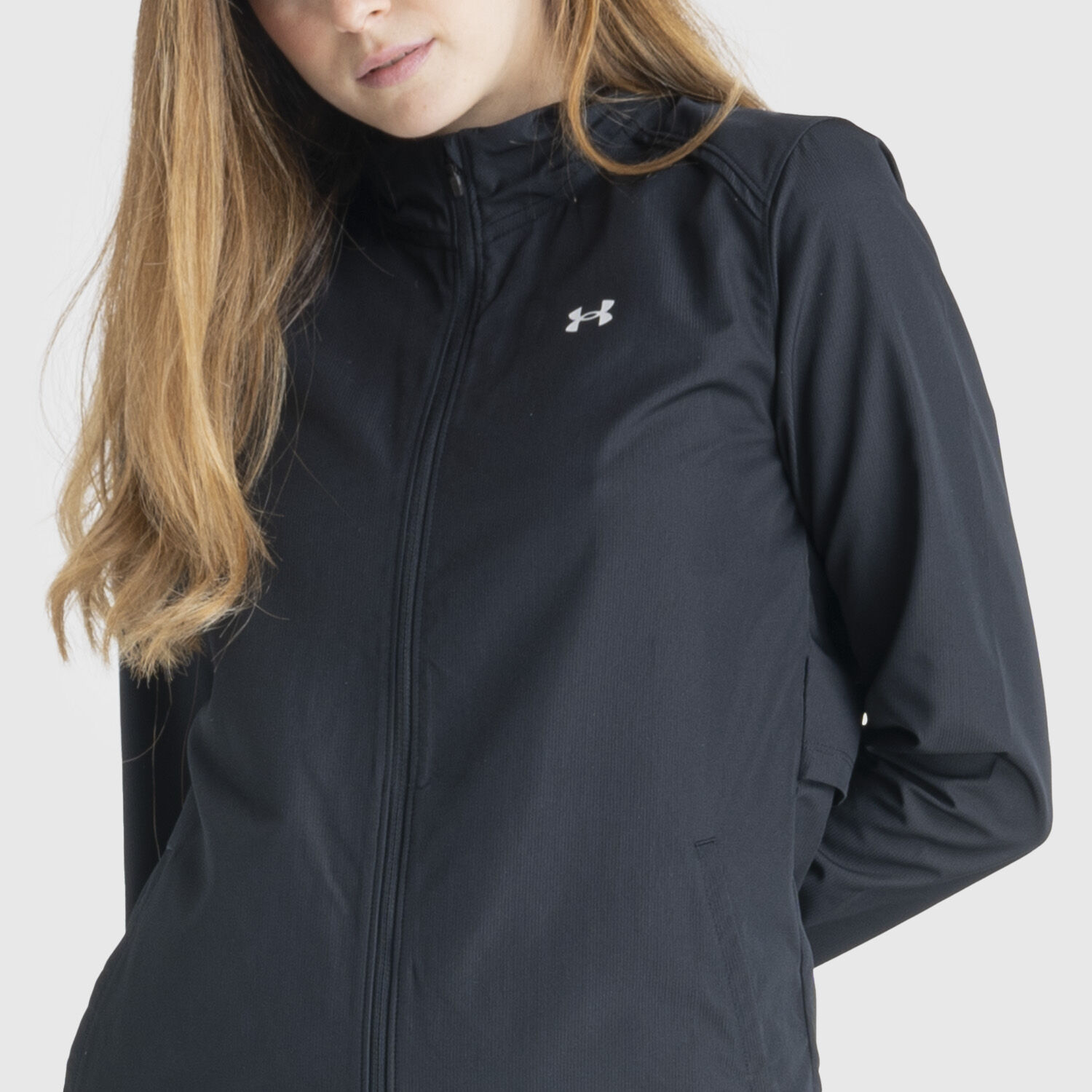 Giacca Under Armour OutRun The Rain II nera e bianca AW LAB