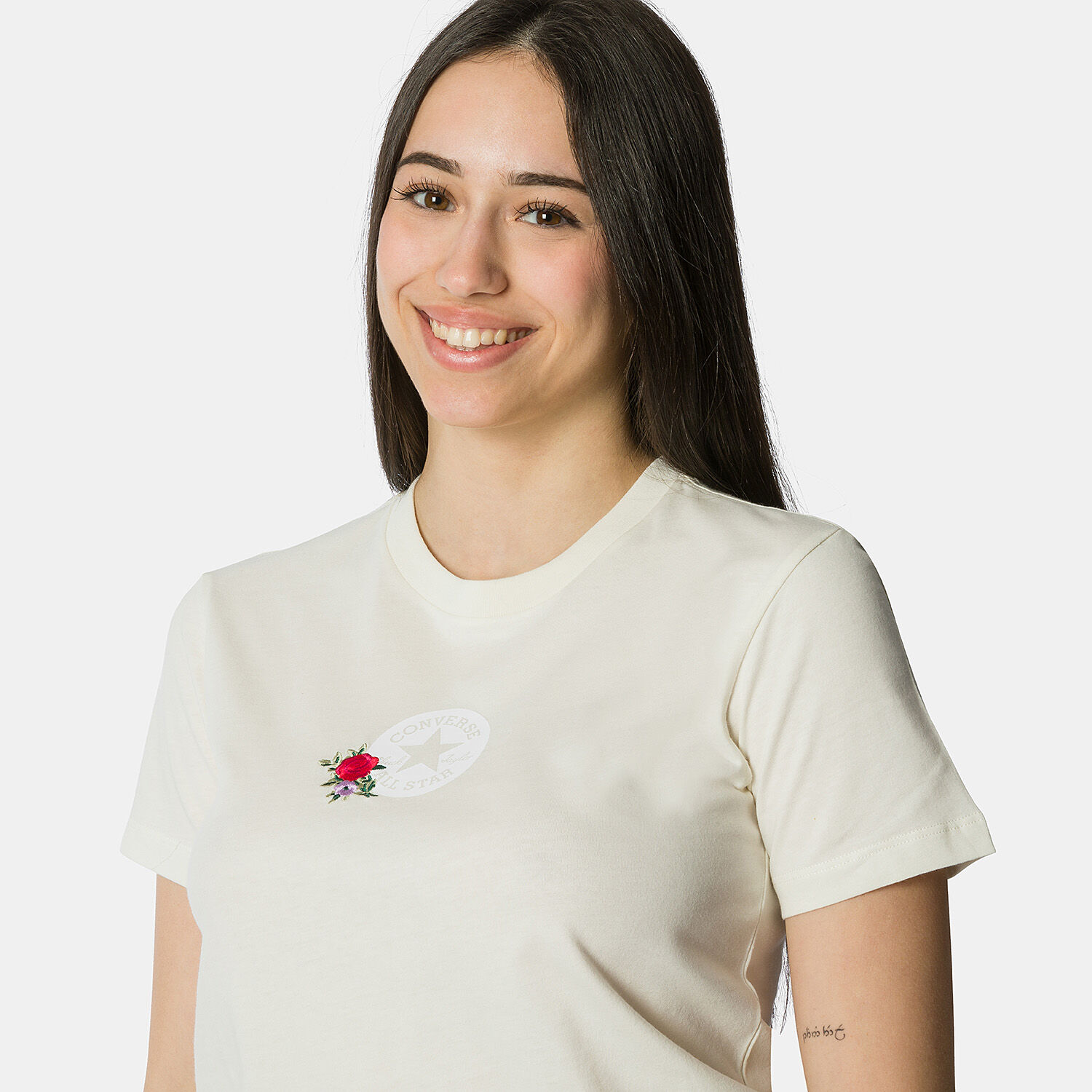 T Shirt Converse Embroidered Rose beige AW LAB