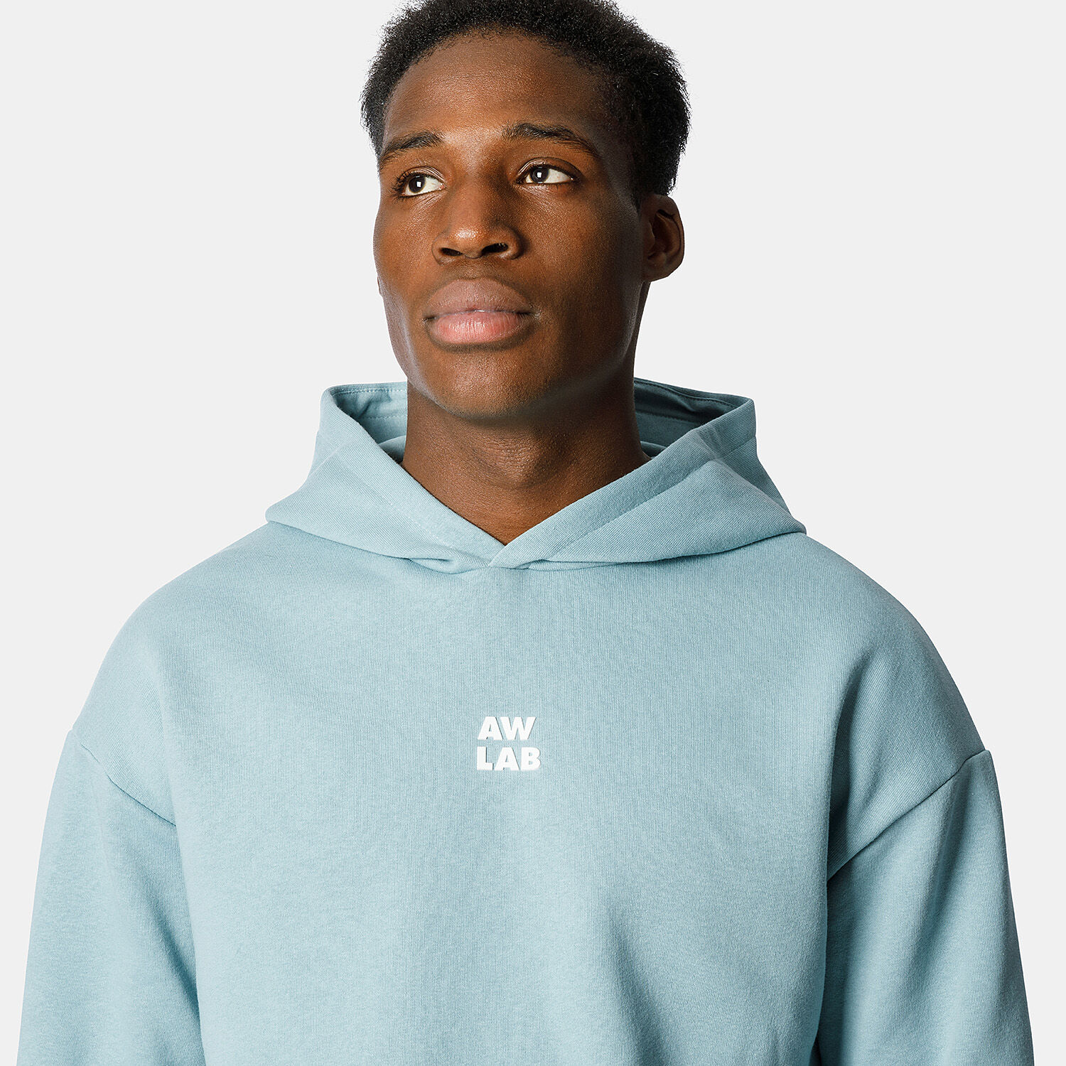 Felpa AW LAB Small Logo Hoodie azzurra AW LAB