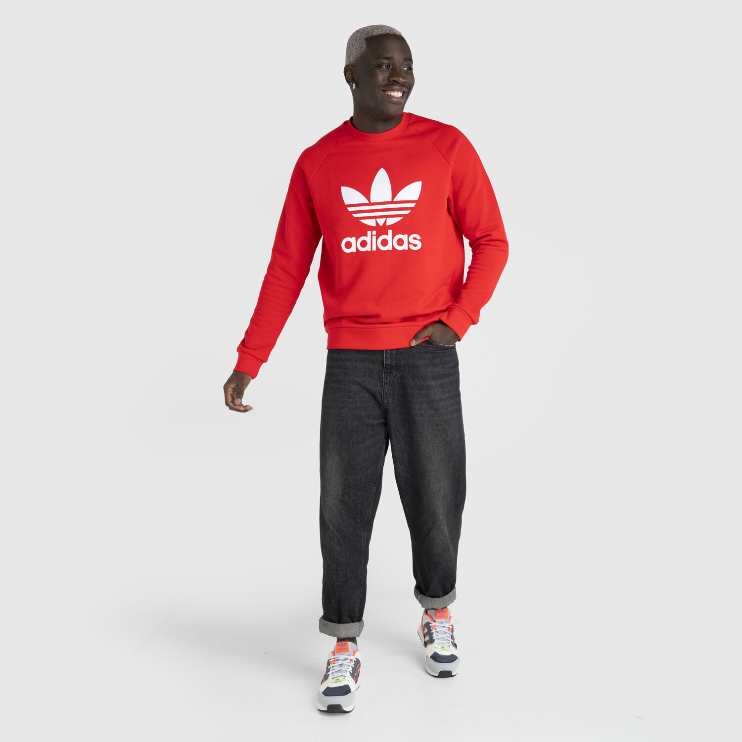 Tuta adidas online rossa e bianca