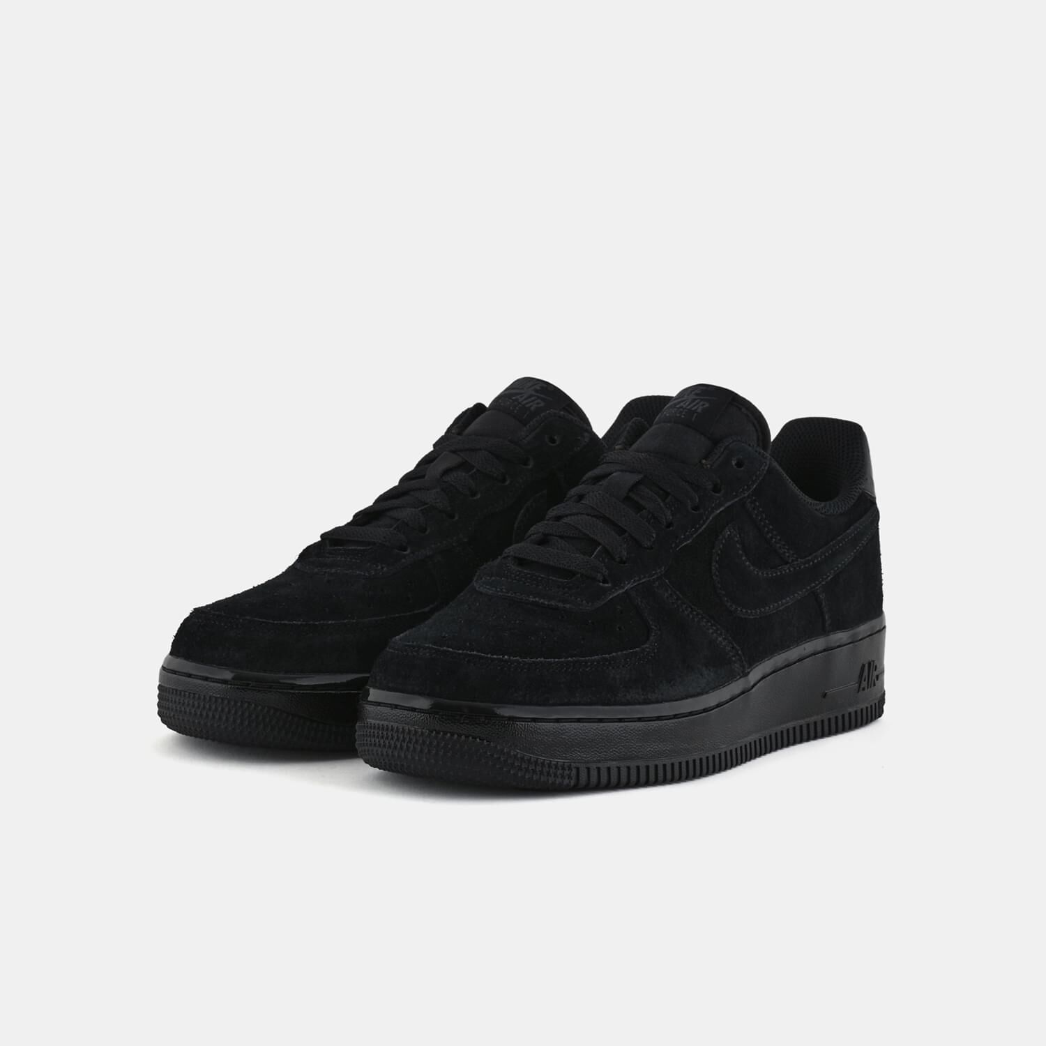 Nike Air Force 1 Low 07 Triple Black Suede W AW LAB