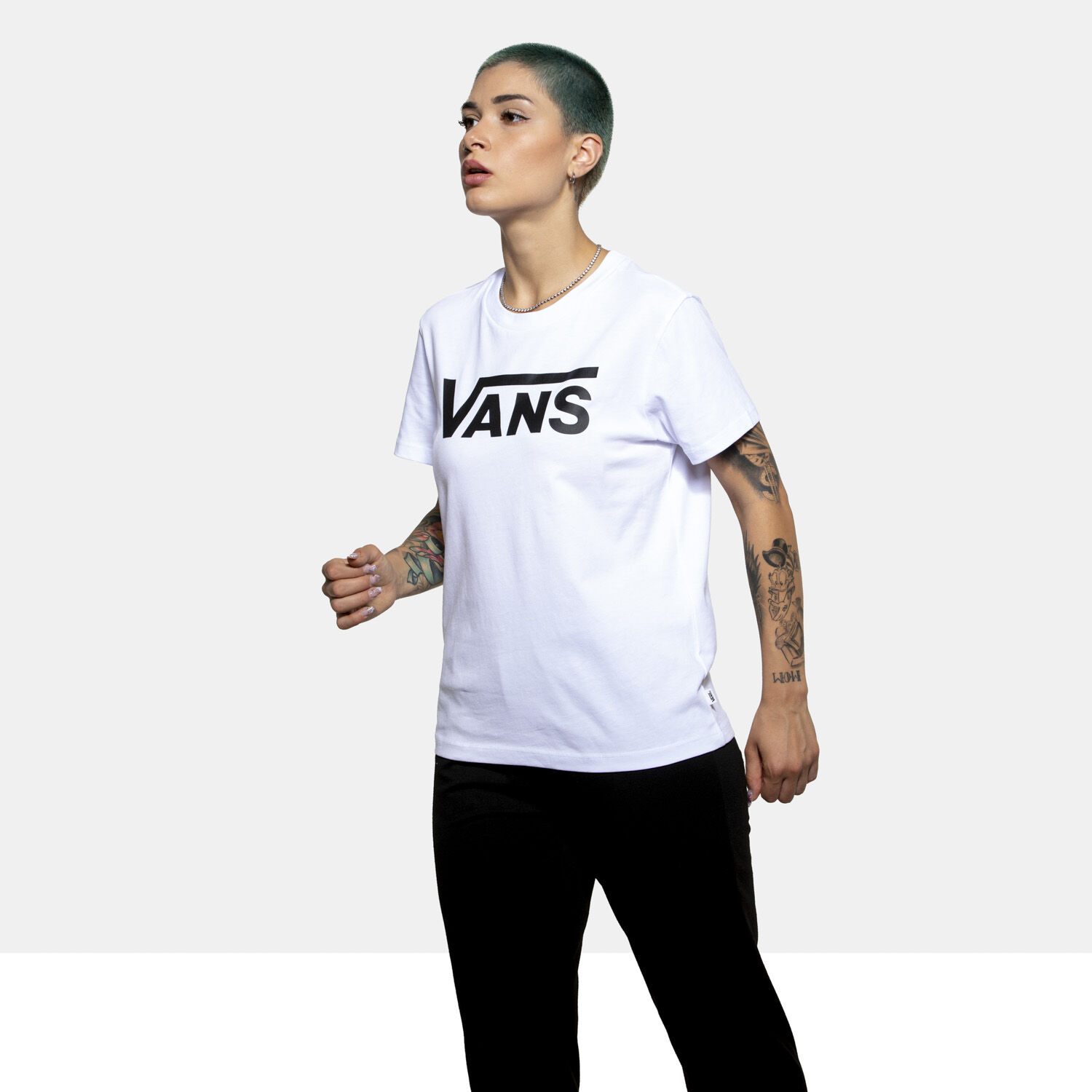 T shirt Vans Flying V bianca e nera AW LAB