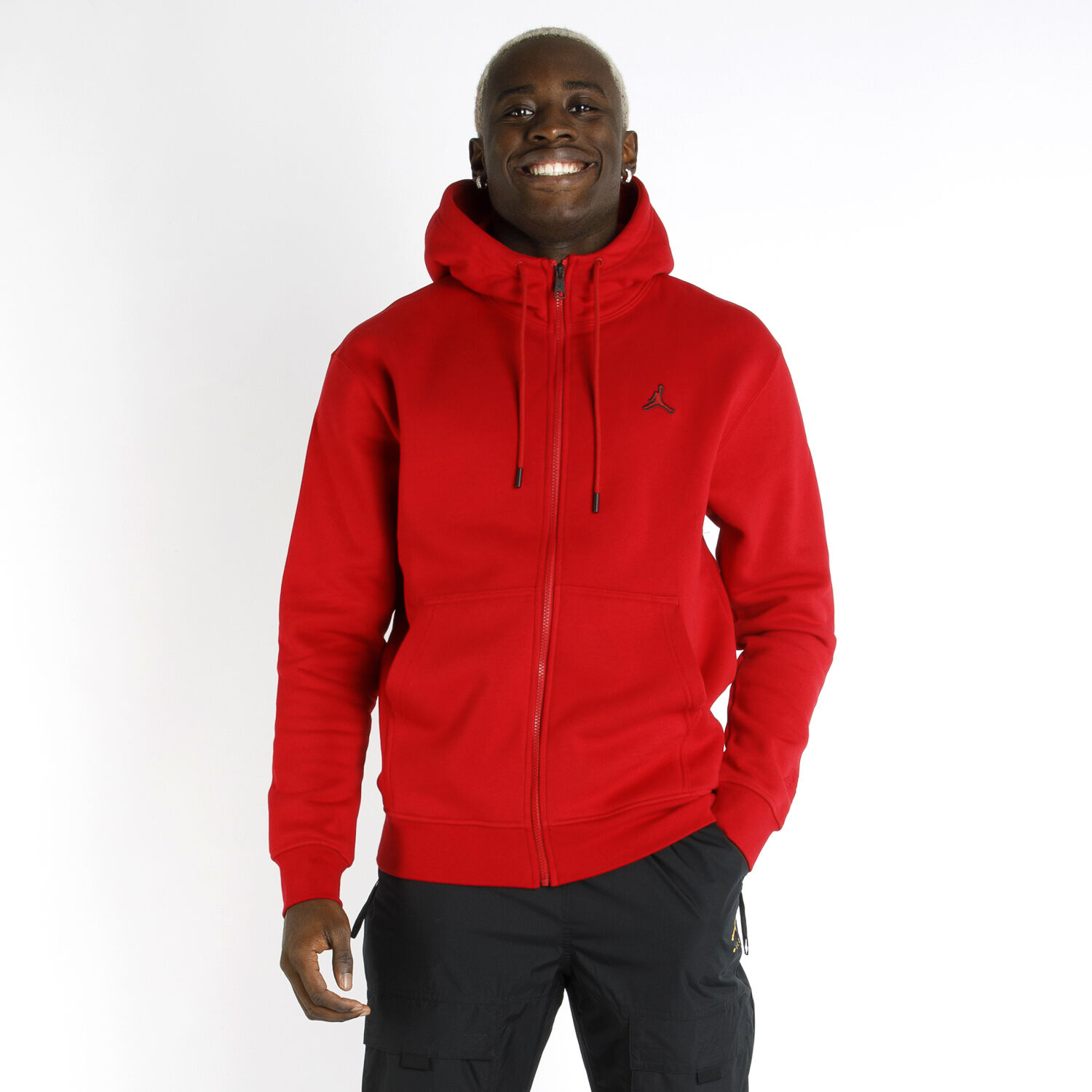 Felpa Jordan Essentials fleece full zip rossa e nera AW LAB