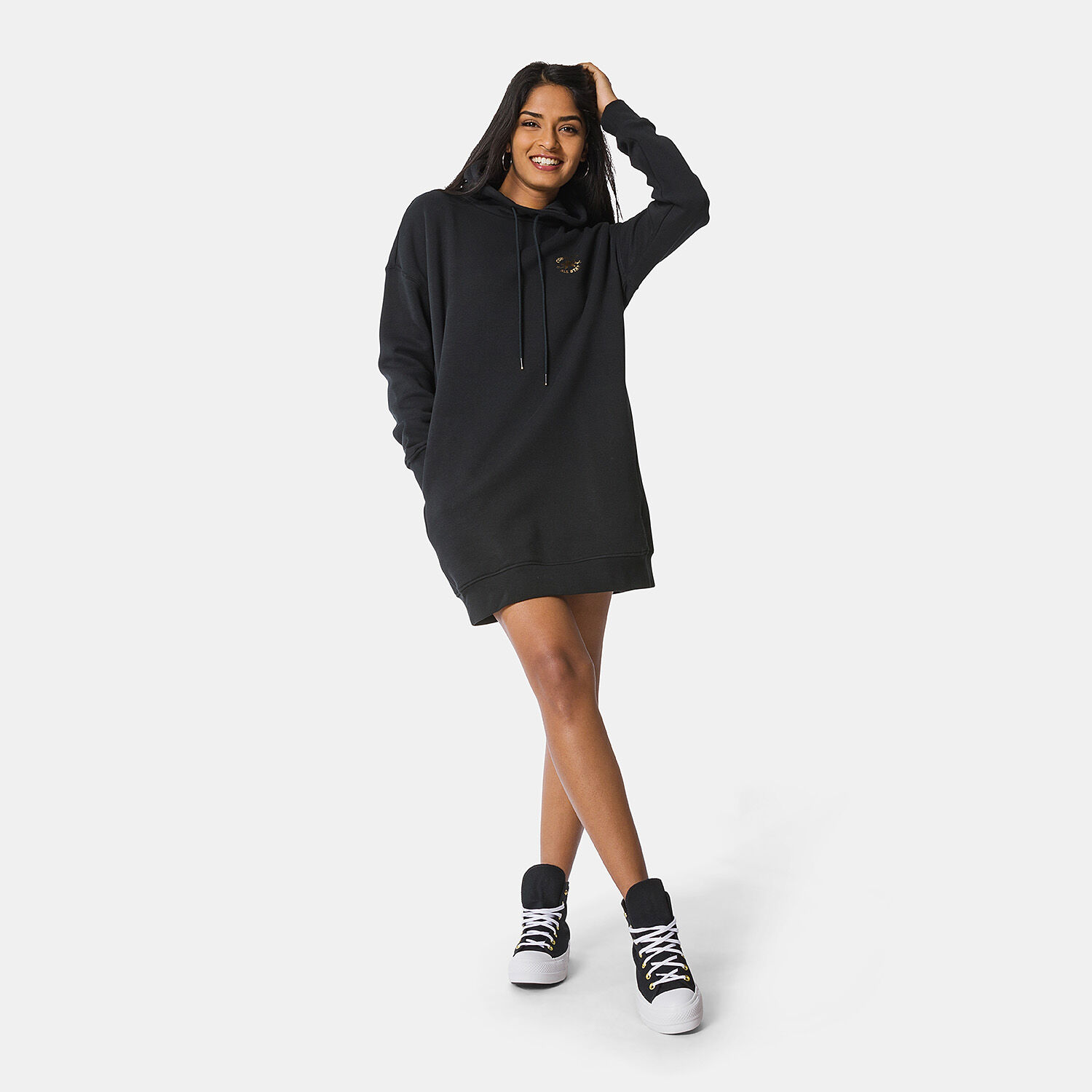 Felpa converse outlet trefoil nera
