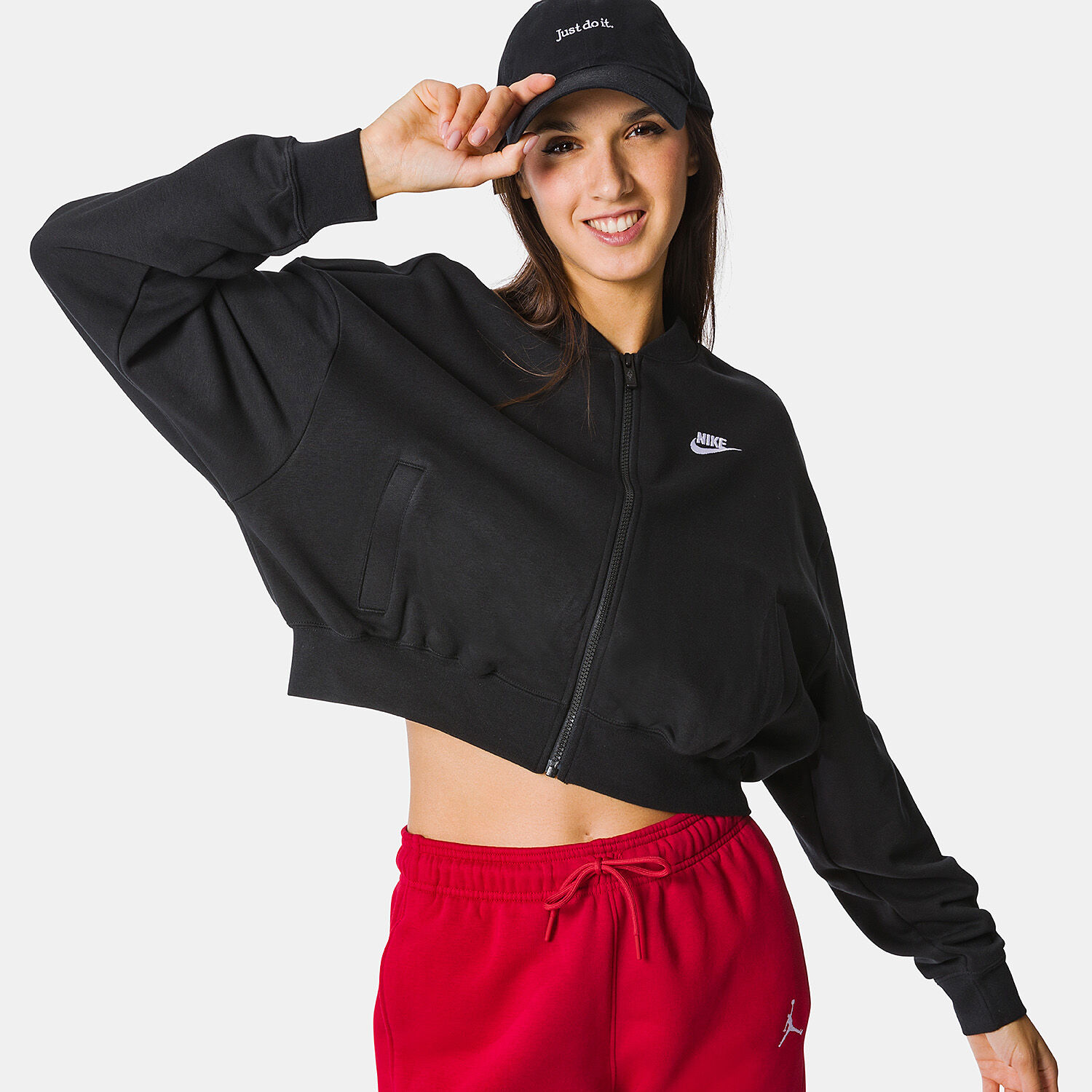 Felpa con zip Nike Sportswear Club nera AW LAB