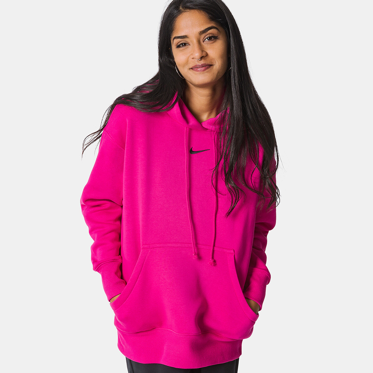 Felpa nike shop nera e rosa