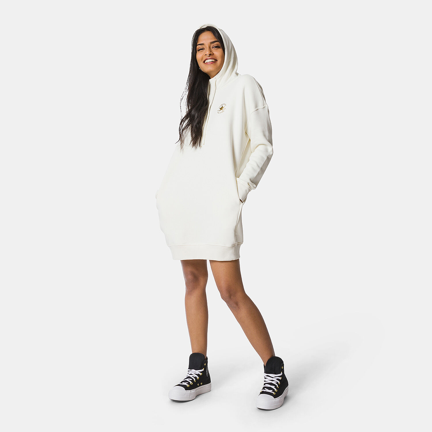 Felpa converse discount bianca e oro
